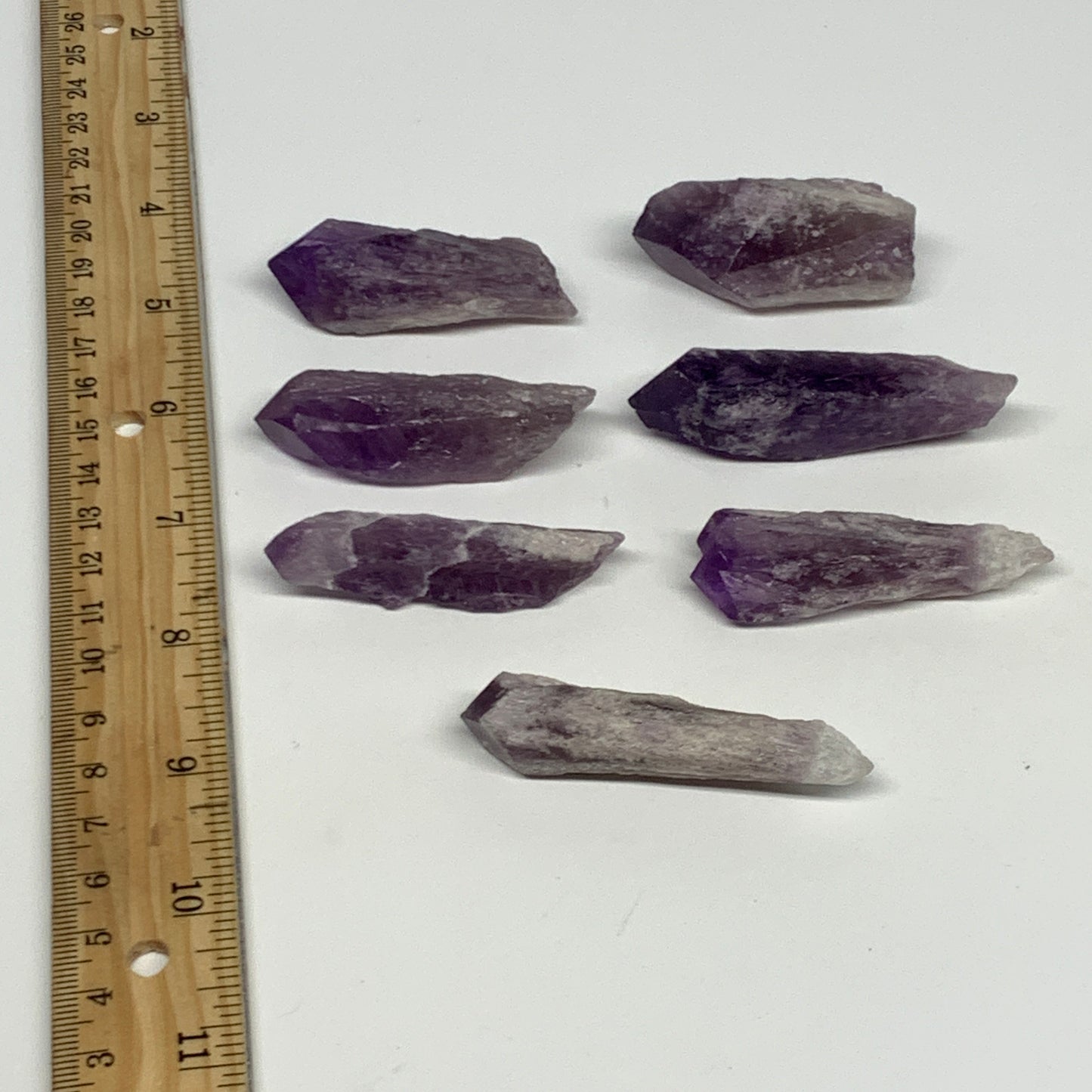 132.9g, 1.9" - 2.5", 7pcs, Amethyst Point Polished Rough lower part @Brazil, B28