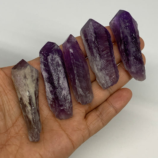 115.5g, 2.2" - 2.5", 5pcs, Amethyst Point Polished Rough lower part @Brazil, B28