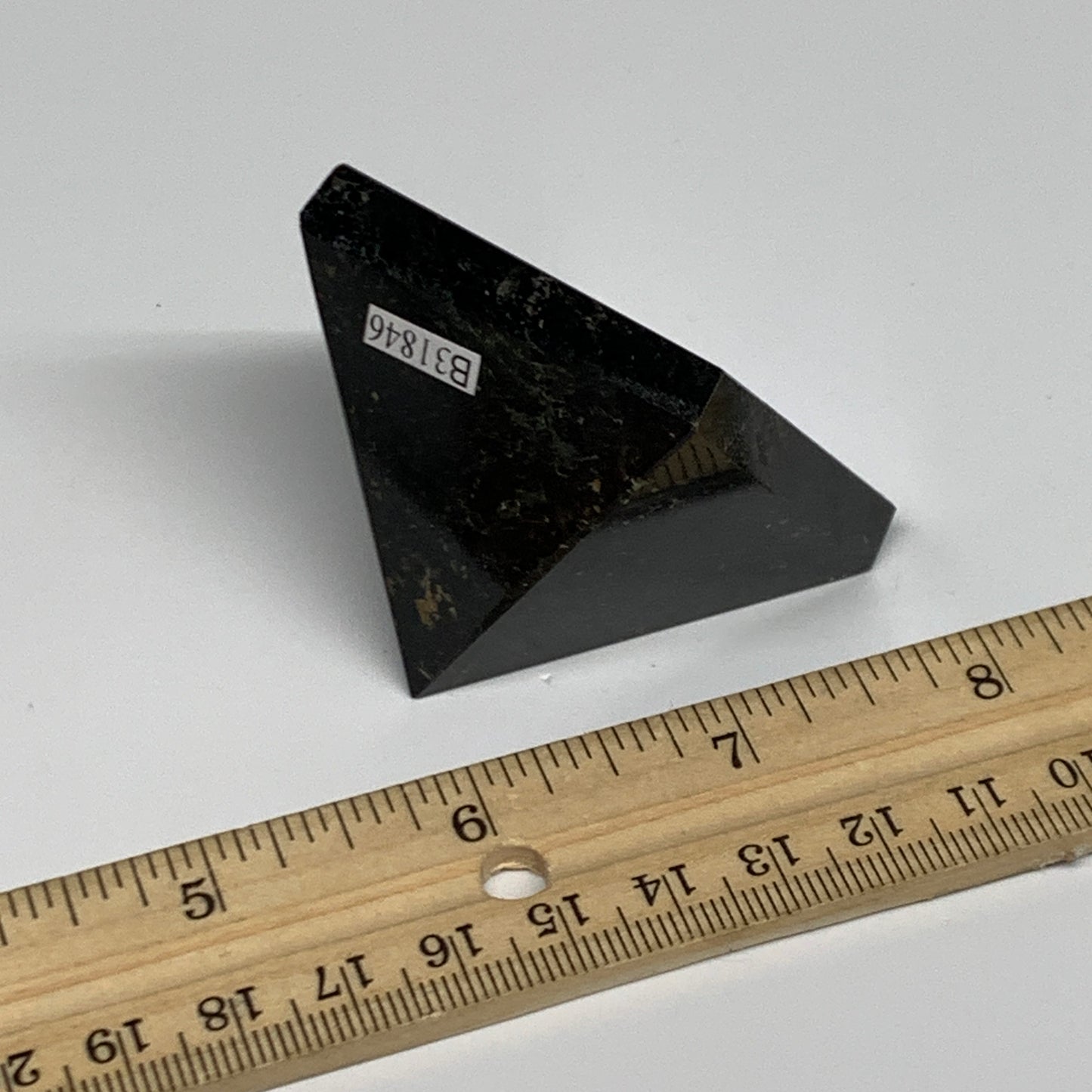 119.4g, 1.5"x1.8"x1.8", Black Tourmaline Pyramid Gemstone,Healing Crystal, B3184