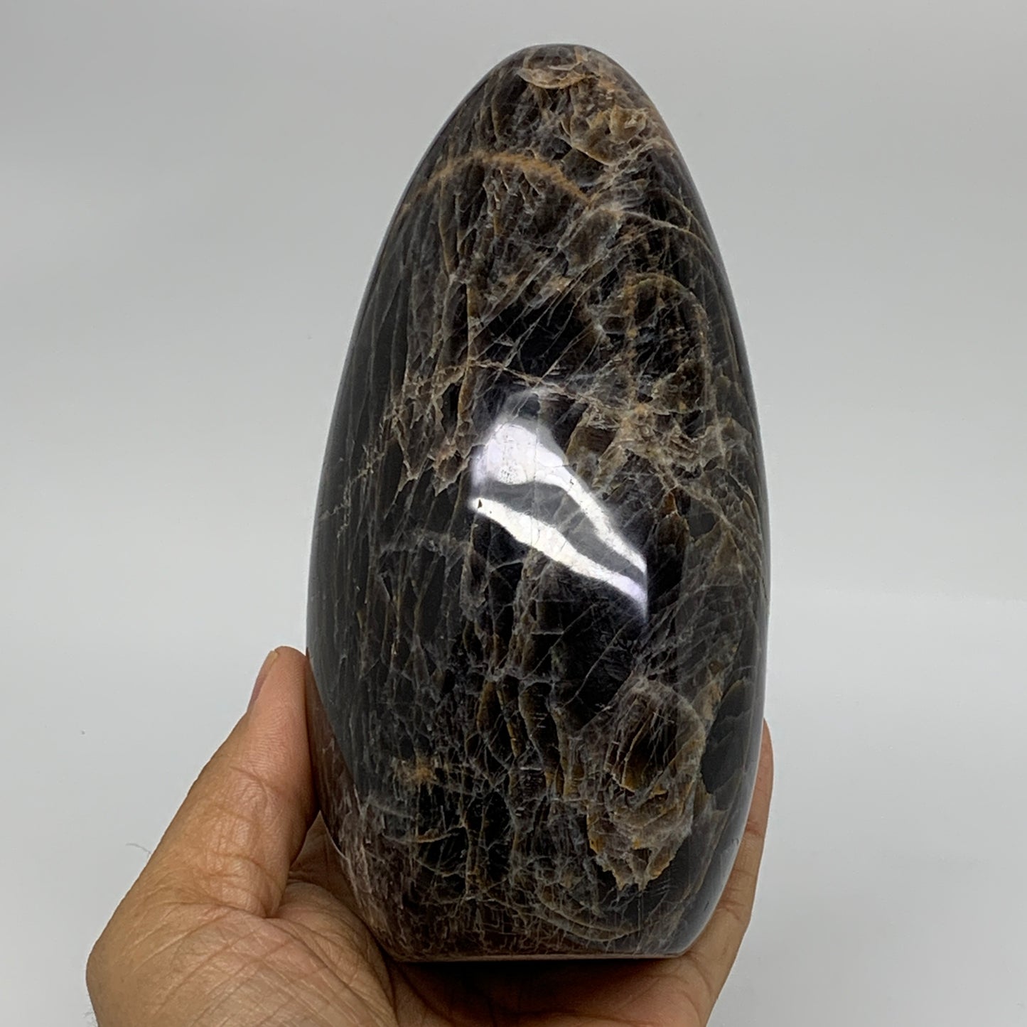 2.2 lbs, 5.8"x2.9"x2.6", Black Moonstone Freeform Polished Crystal, B37516