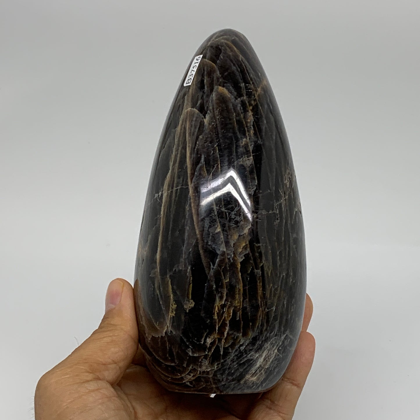 2.2 lbs, 5.8"x2.9"x2.6", Black Moonstone Freeform Polished Crystal, B37516