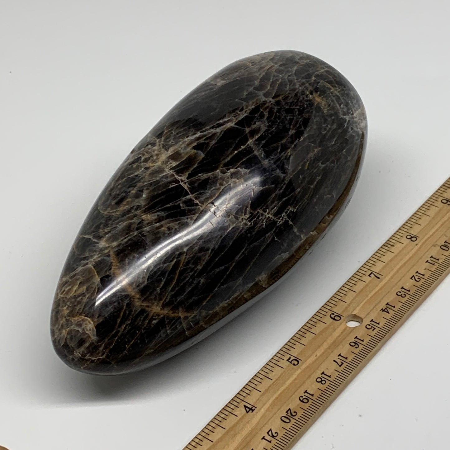 2.2 lbs, 5.8"x2.9"x2.6", Black Moonstone Freeform Polished Crystal, B37516