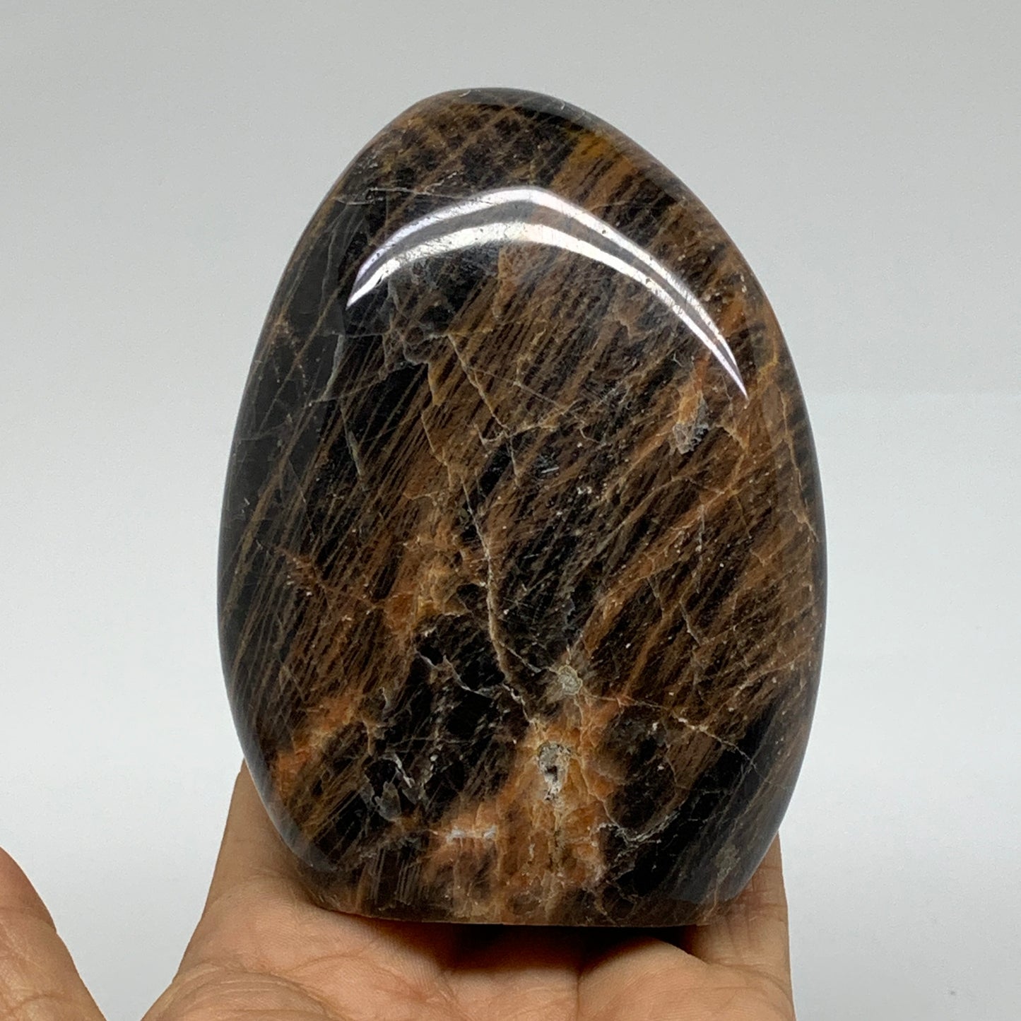 0.99 lbs, 4"x3"x1.5", Black Moonstone Freeform Polished Crystal, B37517