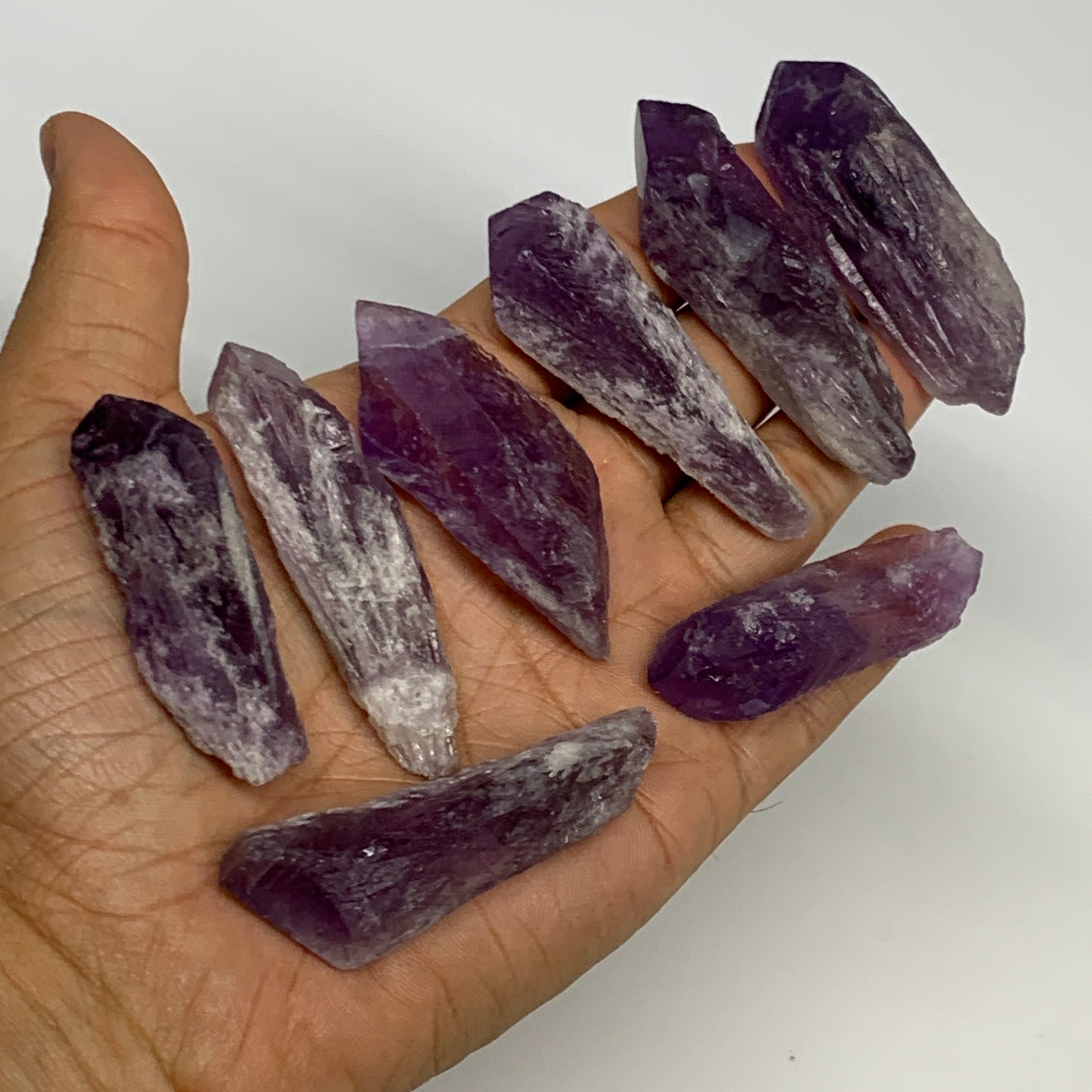 134.2g, 2" - 2.5", 8pcs, Amethyst Point Polished Rough lower part @Brazil, B2884