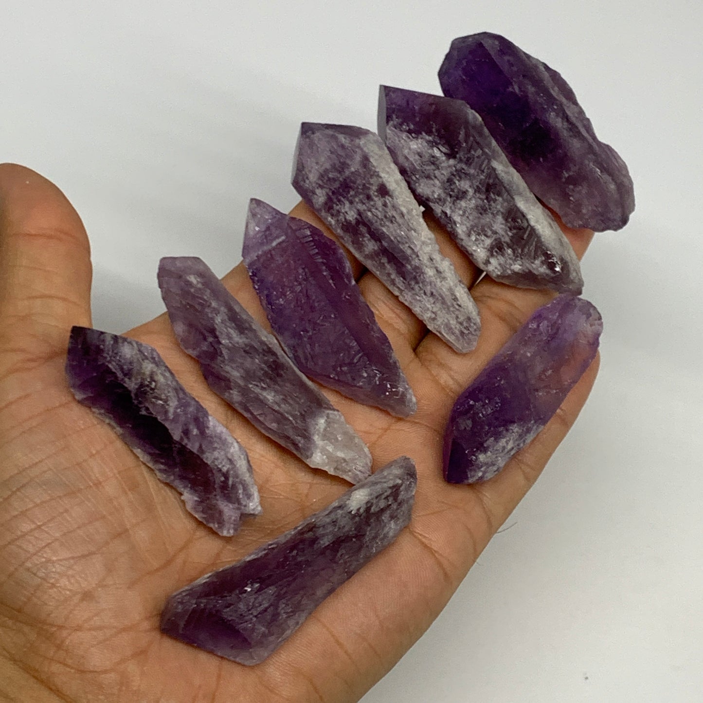 134.2g, 2" - 2.5", 8pcs, Amethyst Point Polished Rough lower part @Brazil, B2884