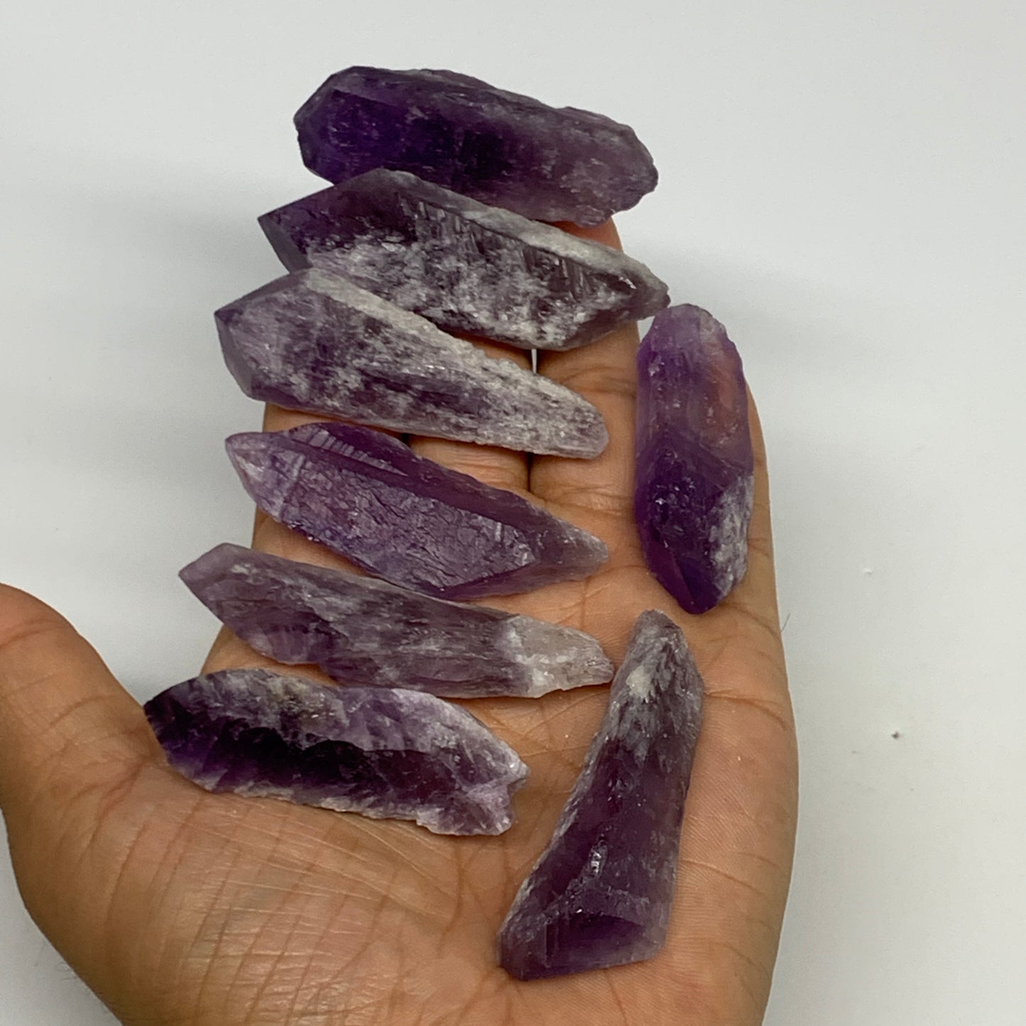 134.2g, 2" - 2.5", 8pcs, Amethyst Point Polished Rough lower part @Brazil, B2884