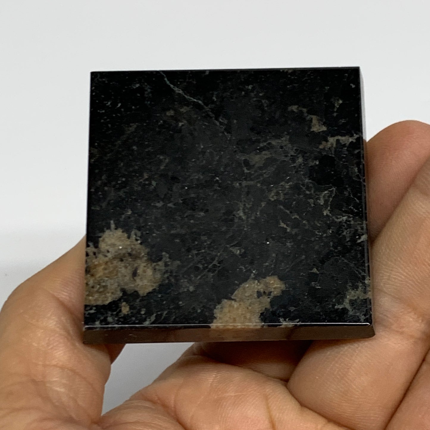 128.2g, 1.6"x1.9"x1.9", Black Tourmaline Pyramid Gemstone,Healing Crystal, B3184