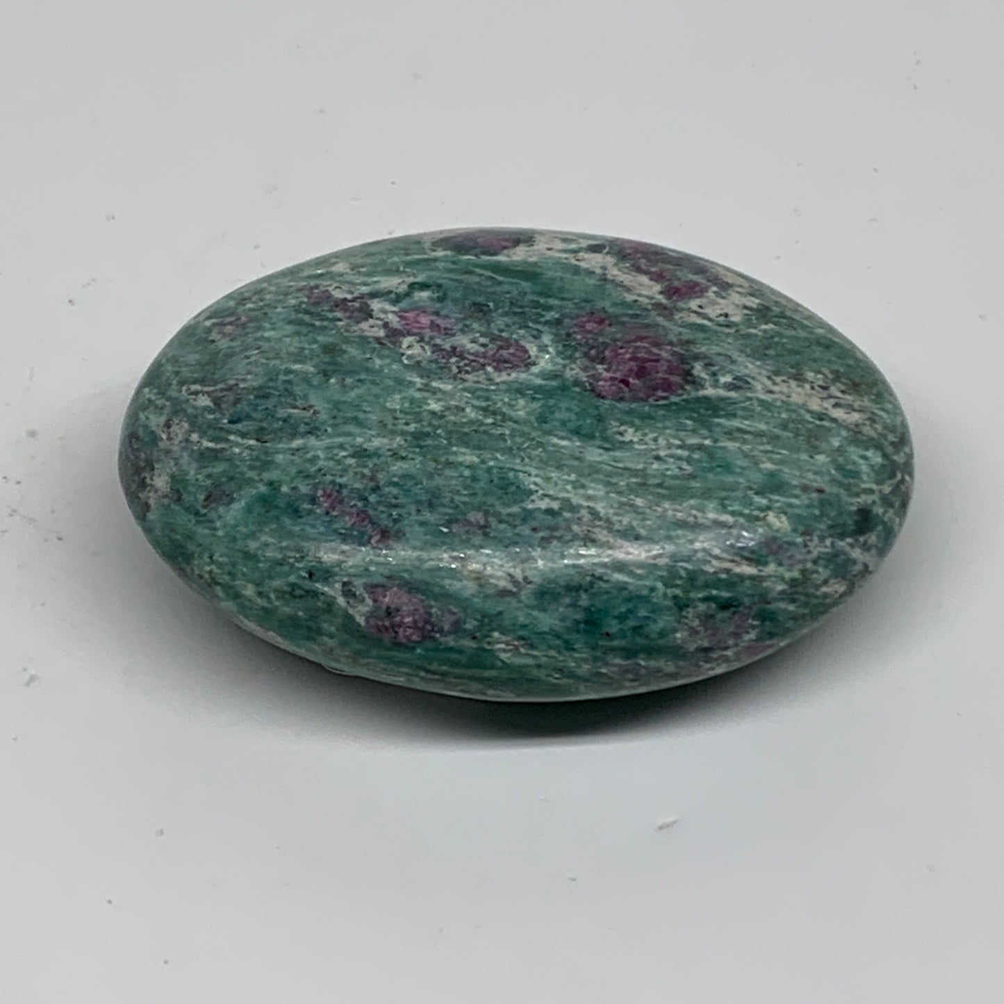 174.2g, 2.9"x2.2"x1", Natural Ruby Zoisite Palm-Stone Gemstone, B34490