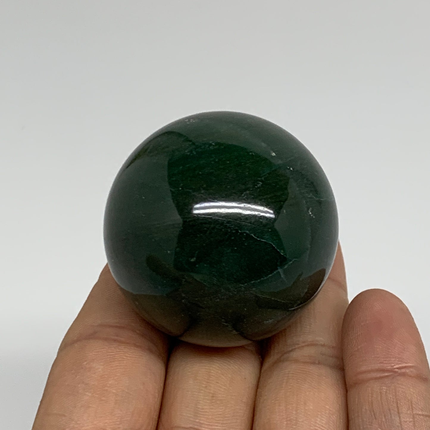 102.2g, 1.7"(42mm) Green Zade Stone Sphere Gemstone,Healing Crystal, B35264