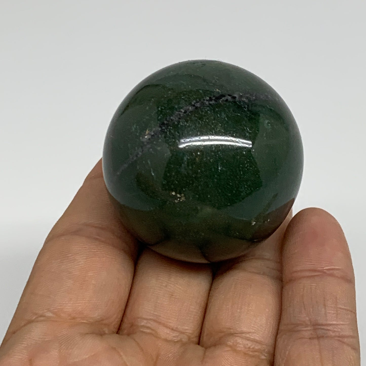 102.2g, 1.7"(42mm) Green Zade Stone Sphere Gemstone,Healing Crystal, B35264