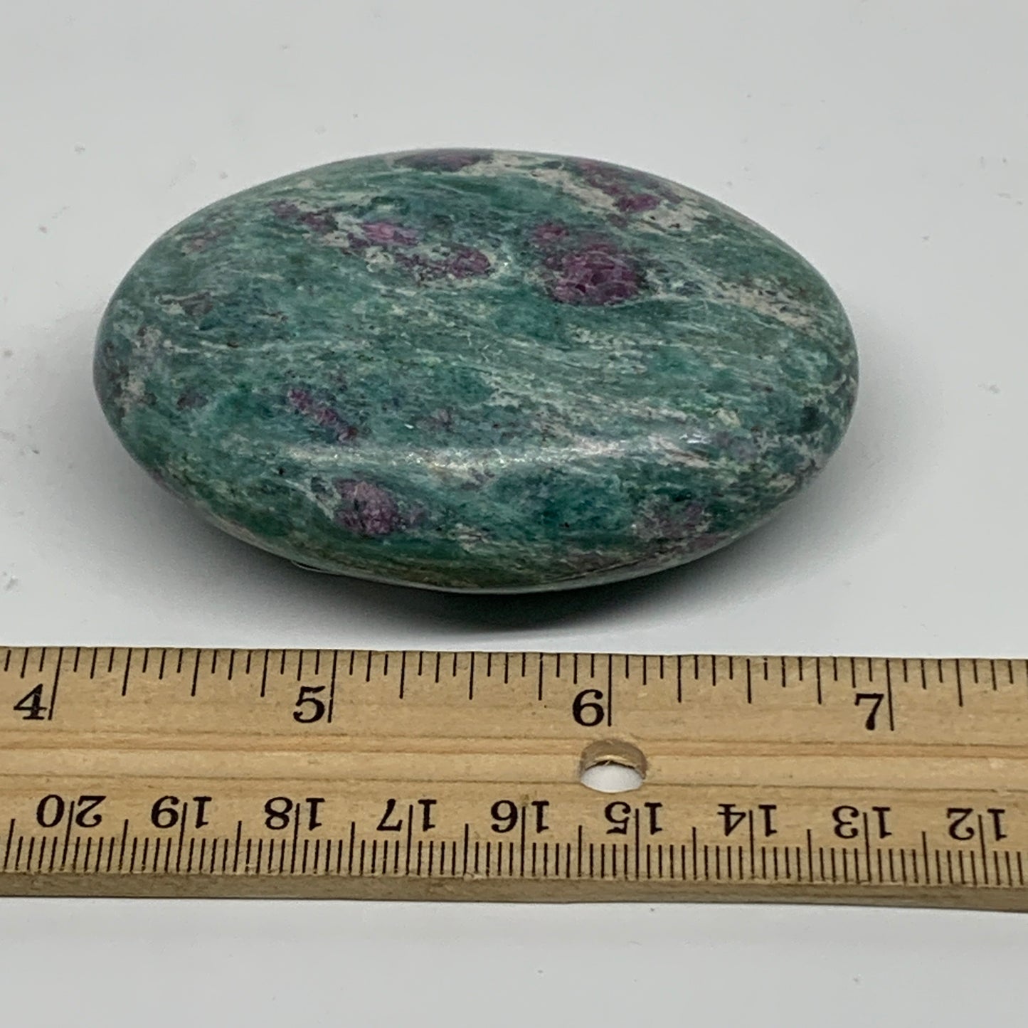 174.2g, 2.9"x2.2"x1", Natural Ruby Zoisite Palm-Stone Gemstone, B34490