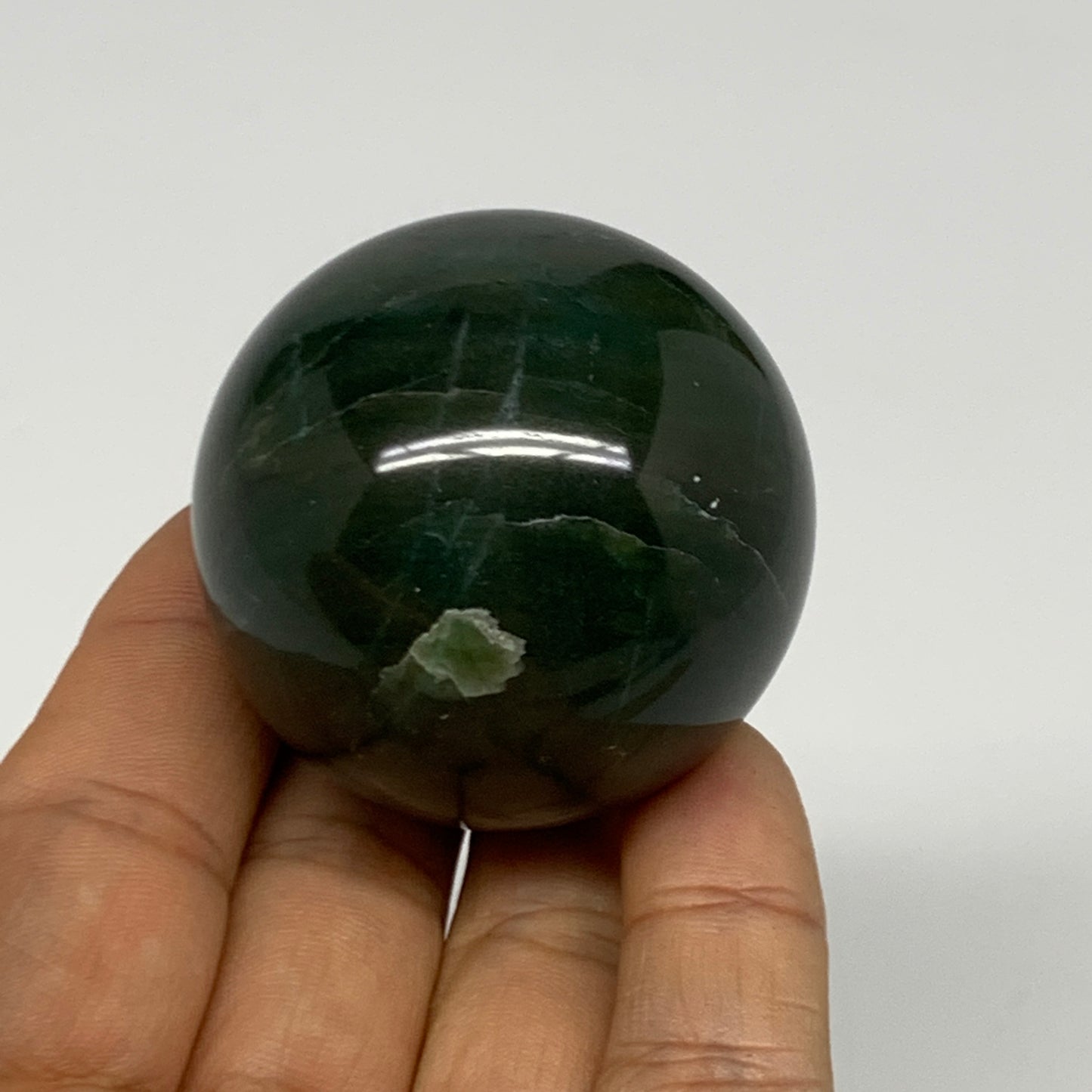 131.1g, 1.8"(44mm) Green Zade Stone Sphere Gemstone,Healing Crystal, B27150