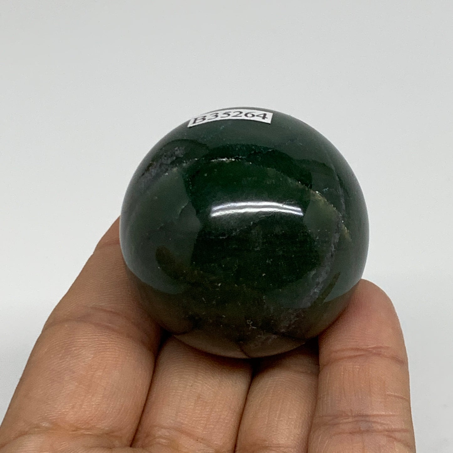 102.2g, 1.7"(42mm) Green Zade Stone Sphere Gemstone,Healing Crystal, B35264