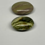 125.7g, 2"- 2.2", 2pcs, Natural Serpentine Palm-Stone Reiki @India, B29589