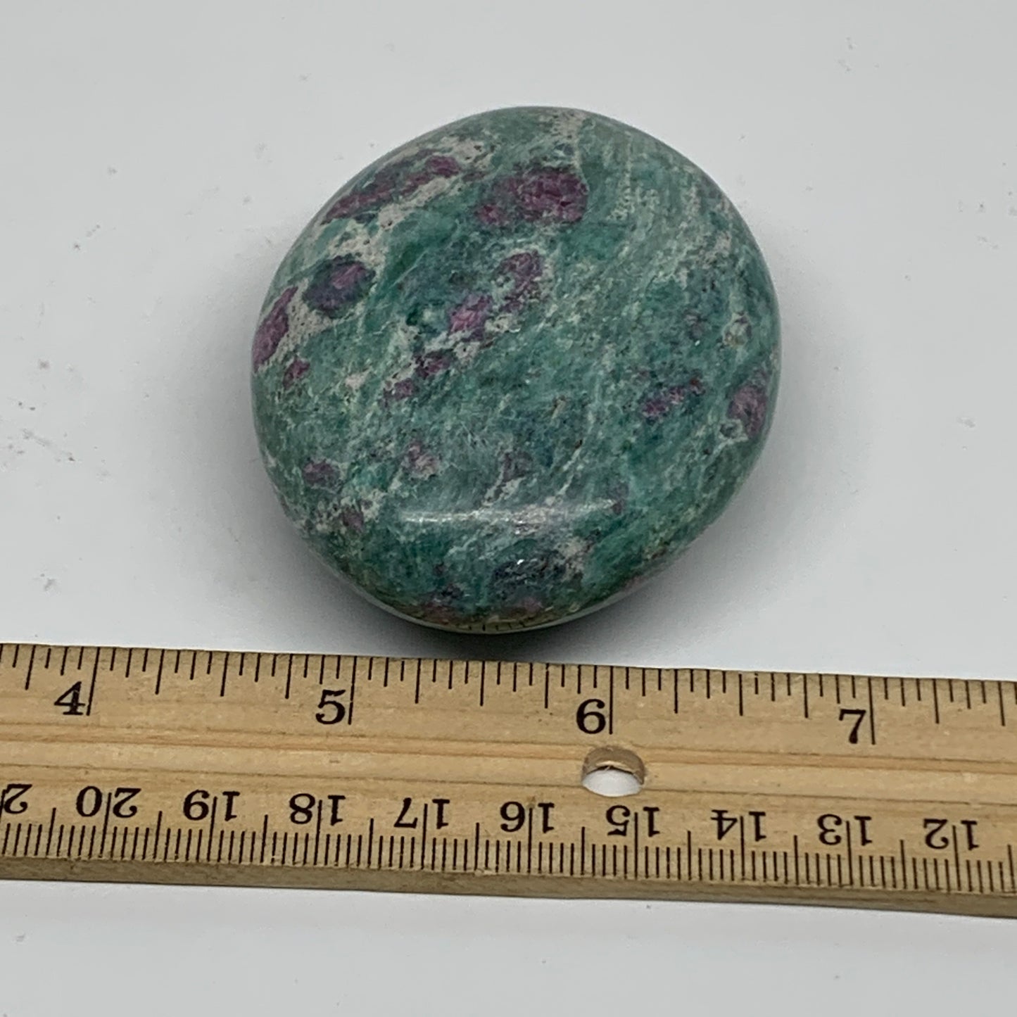174.2g, 2.9"x2.2"x1", Natural Ruby Zoisite Palm-Stone Gemstone, B34490