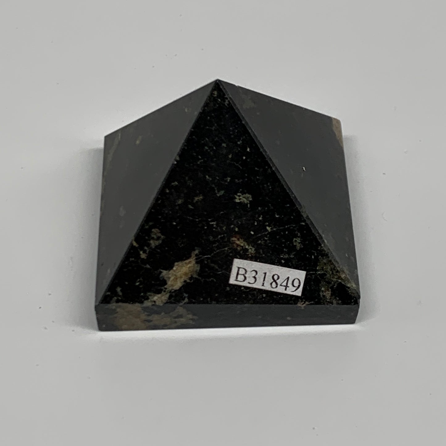 128.2g, 1.6"x1.9"x1.9", Black Tourmaline Pyramid Gemstone,Healing Crystal, B3184