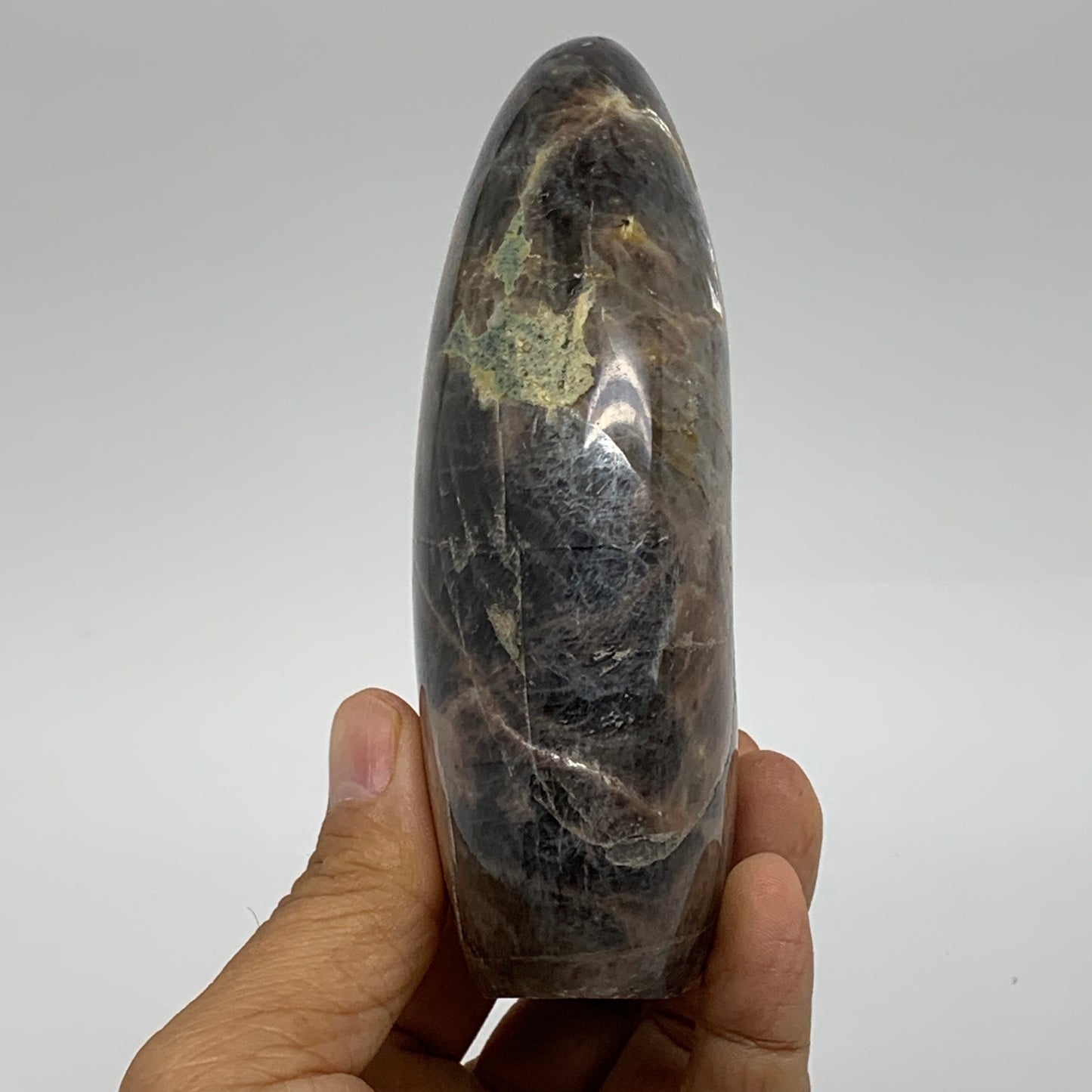 1 lbs, 4.6"x2.9"x1.5", Black Moonstone Freeform Polished Crystal, B37518