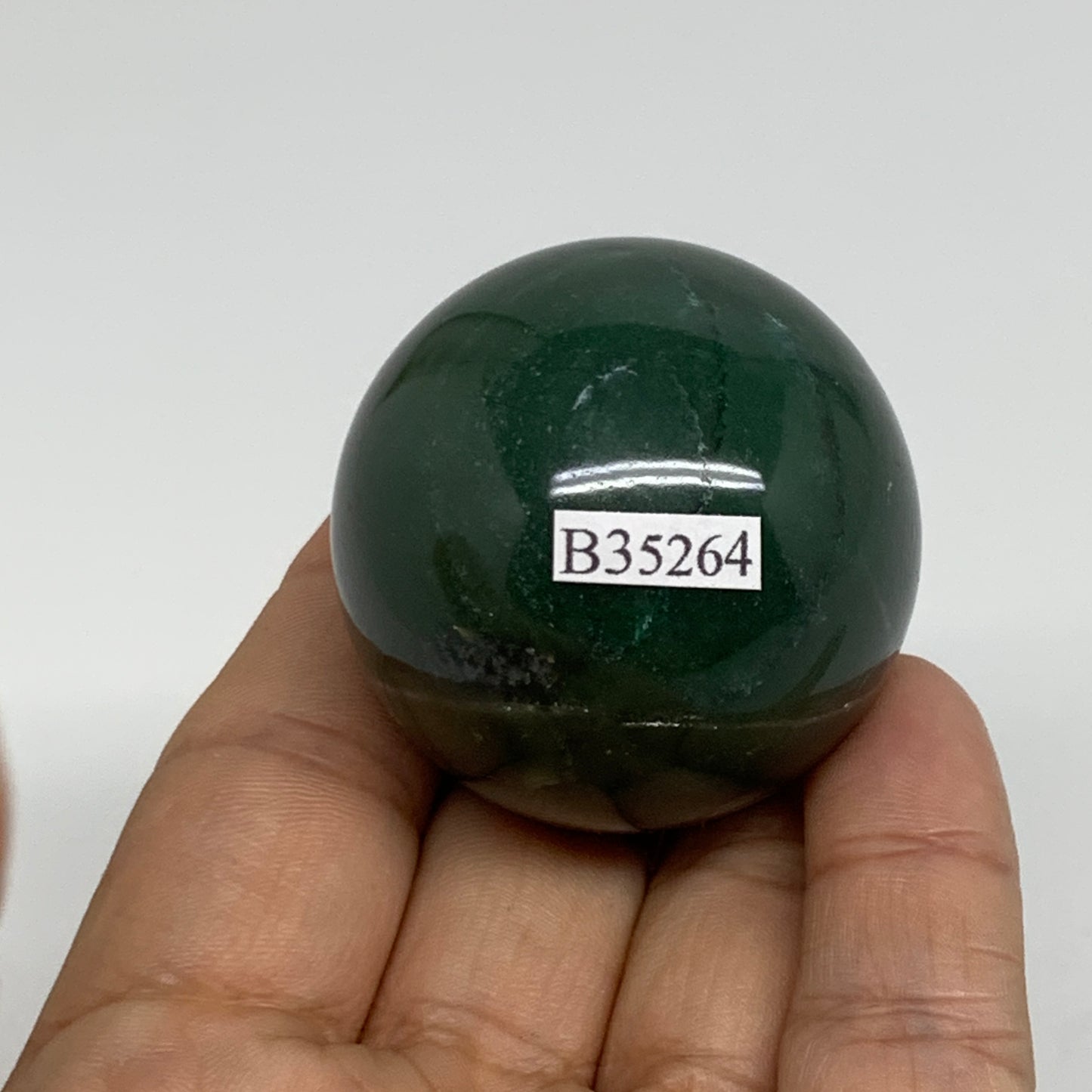 102.2g, 1.7"(42mm) Green Zade Stone Sphere Gemstone,Healing Crystal, B35264