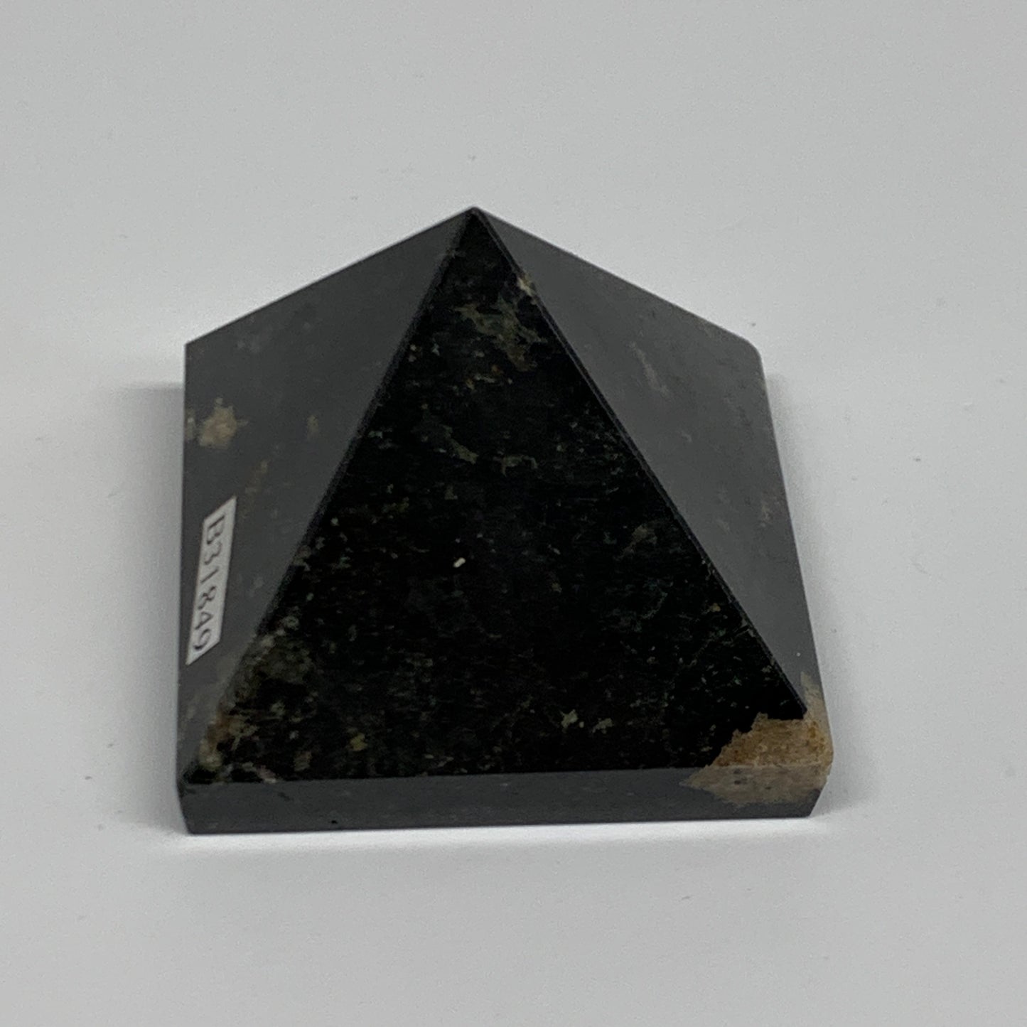 128.2g, 1.6"x1.9"x1.9", Black Tourmaline Pyramid Gemstone,Healing Crystal, B3184
