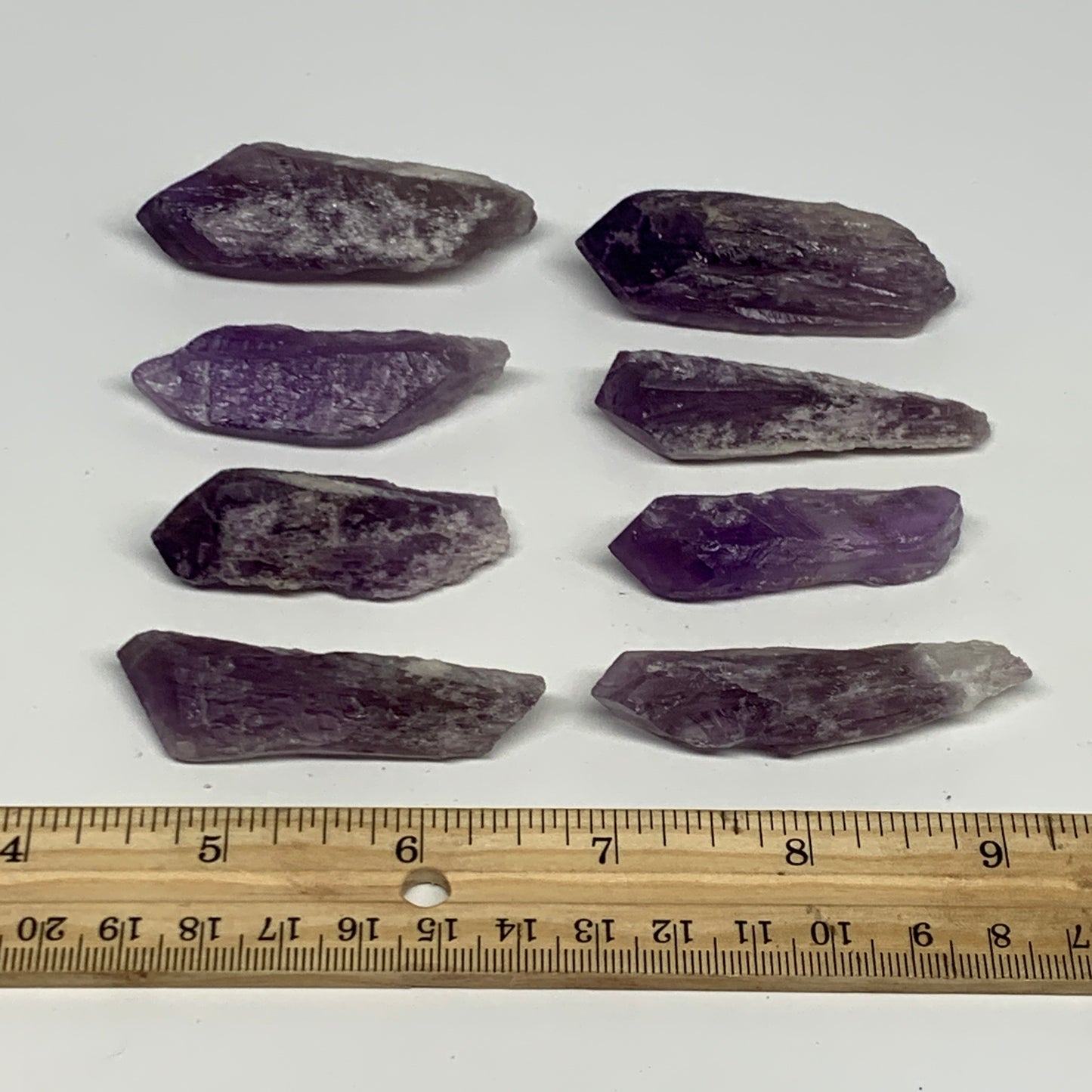 134.2g, 2" - 2.5", 8pcs, Amethyst Point Polished Rough lower part @Brazil, B2884