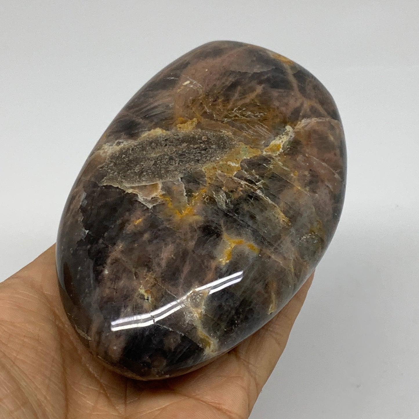 1 lbs, 4.6"x2.9"x1.5", Black Moonstone Freeform Polished Crystal, B37518