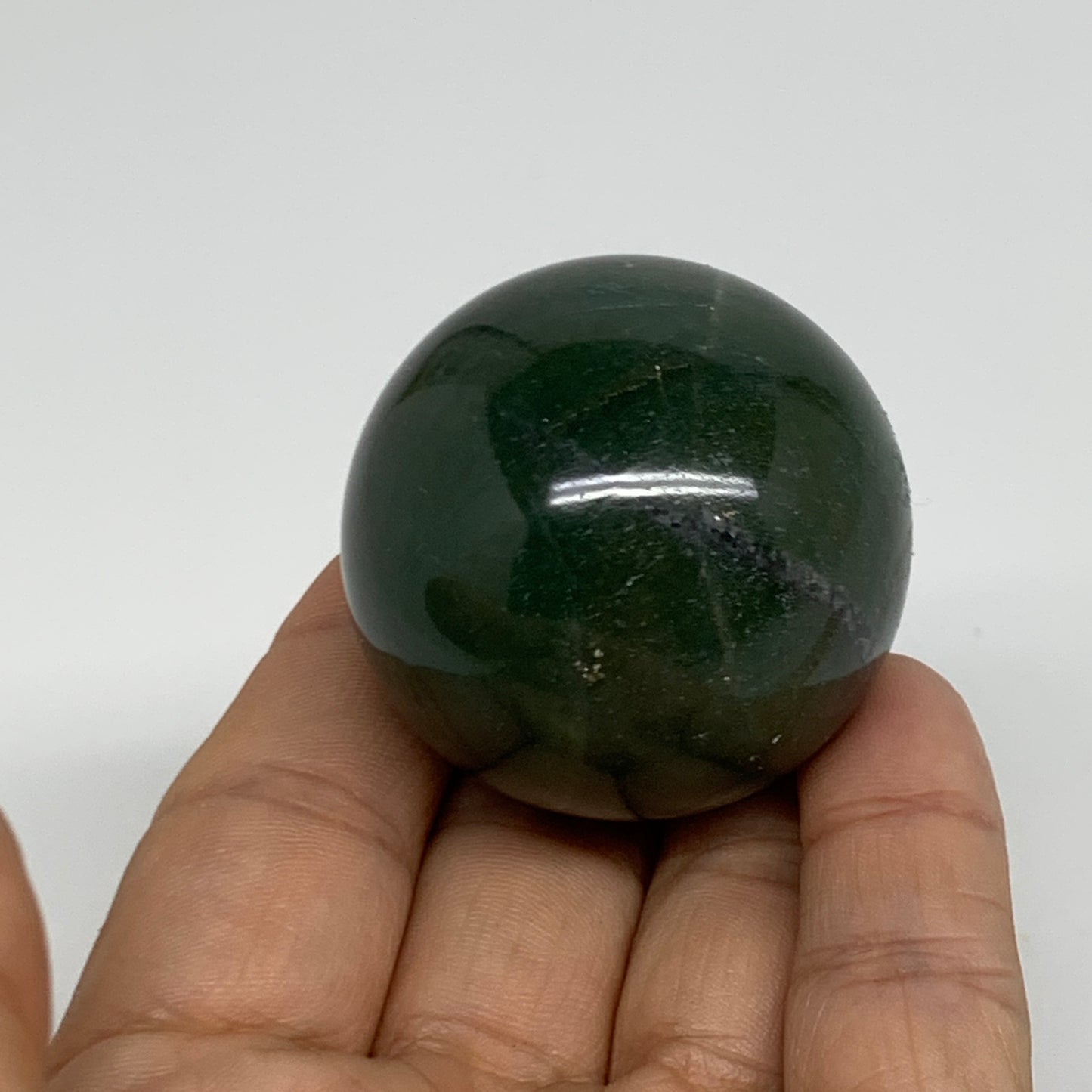 102.2g, 1.7"(42mm) Green Zade Stone Sphere Gemstone,Healing Crystal, B35264