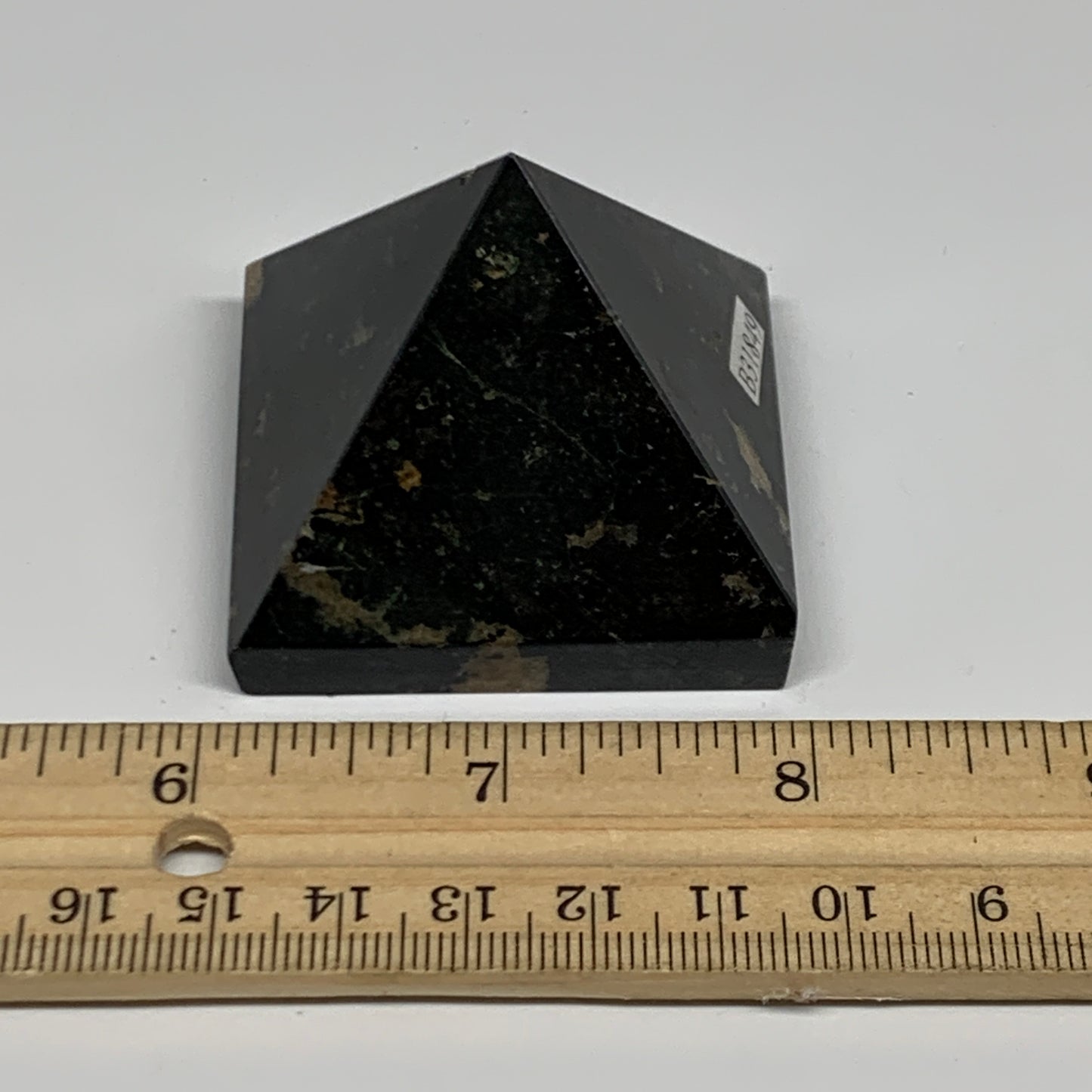 128.2g, 1.6"x1.9"x1.9", Black Tourmaline Pyramid Gemstone,Healing Crystal, B3184
