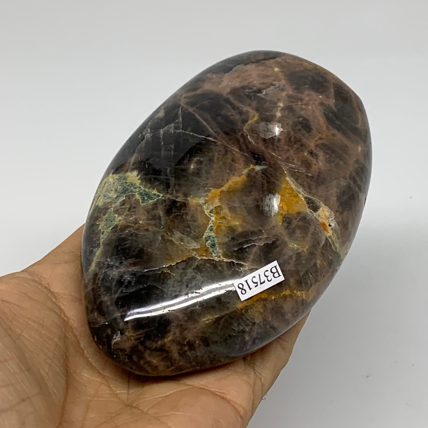 1 lbs, 4.6"x2.9"x1.5", Black Moonstone Freeform Polished Crystal, B37518