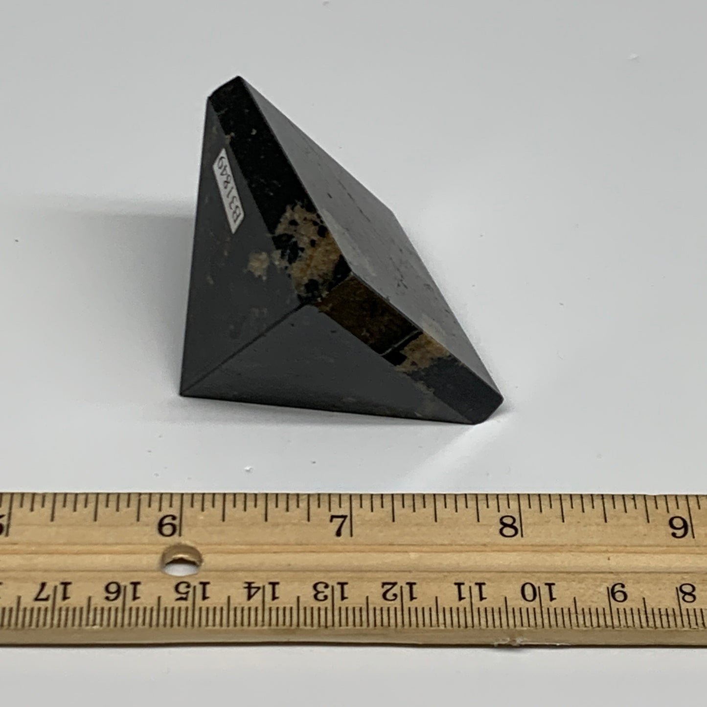 128.2g, 1.6"x1.9"x1.9", Black Tourmaline Pyramid Gemstone,Healing Crystal, B3184