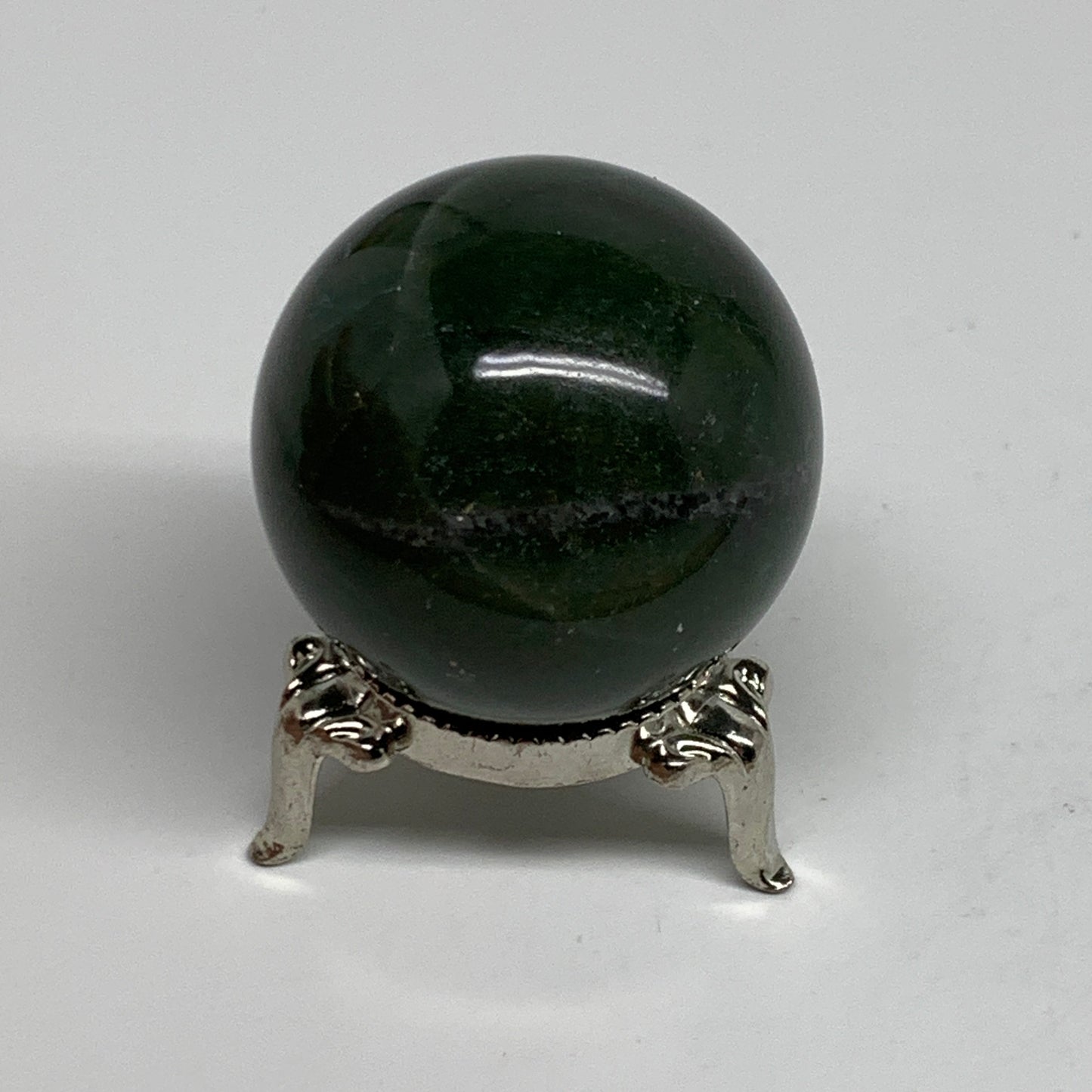 102.2g, 1.7"(42mm) Green Zade Stone Sphere Gemstone,Healing Crystal, B35264