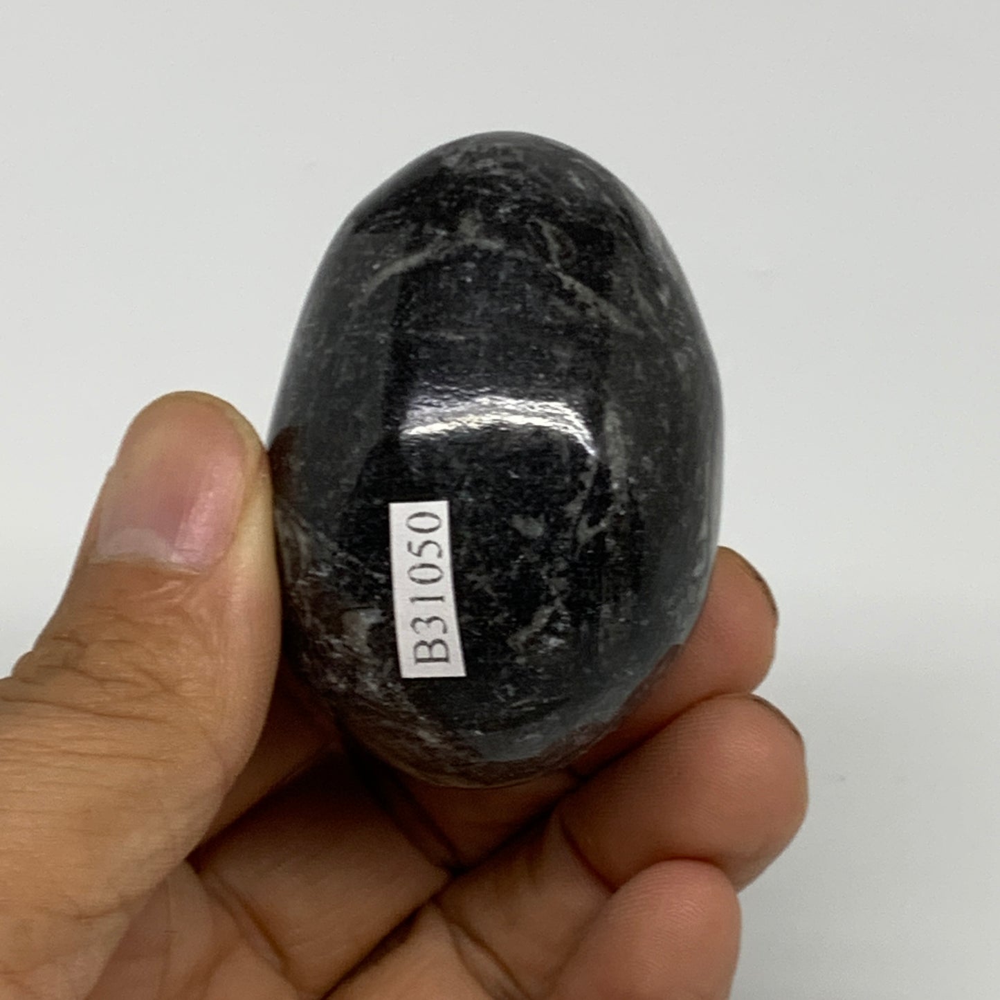 106.5g, 2.1"x1.5", Natural Fossil Orthoceras Stone Egg from Morocco, B31050