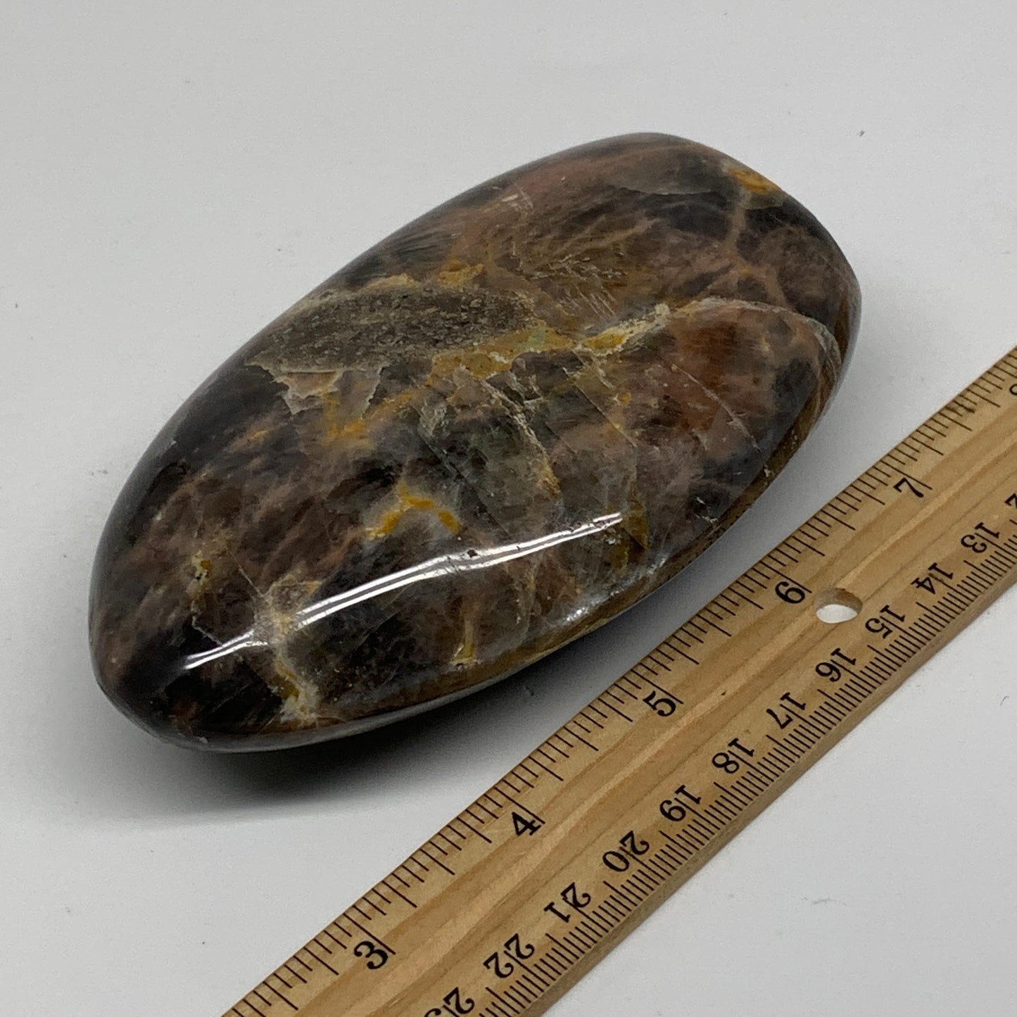 1 lbs, 4.6"x2.9"x1.5", Black Moonstone Freeform Polished Crystal, B37518