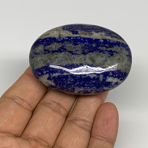 92.5g,2.3"x1.6"x0.8", Natural Lapis Lazuli Palm Stone @Afghanistan, B30330