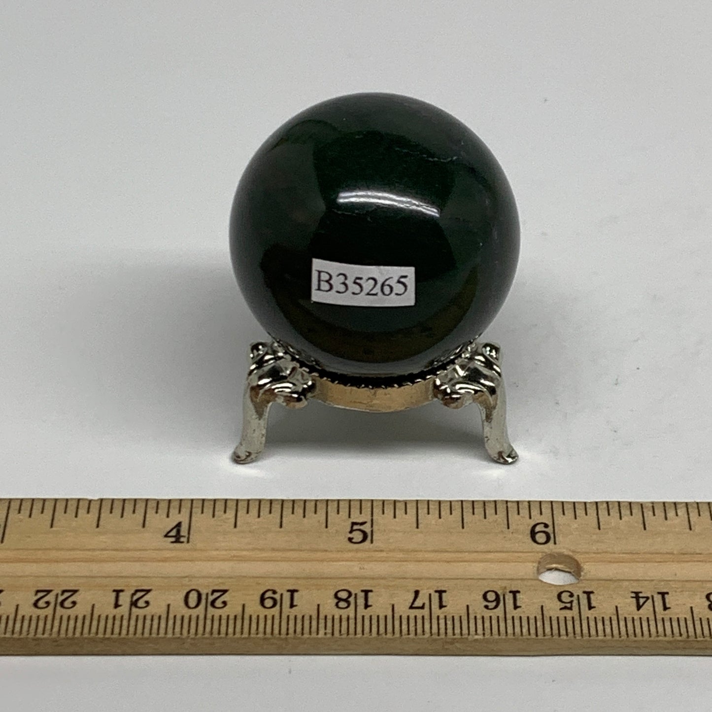 95.7g, 1.6"(40mm) Green Zade Stone Sphere Gemstone,Healing Crystal, B35265