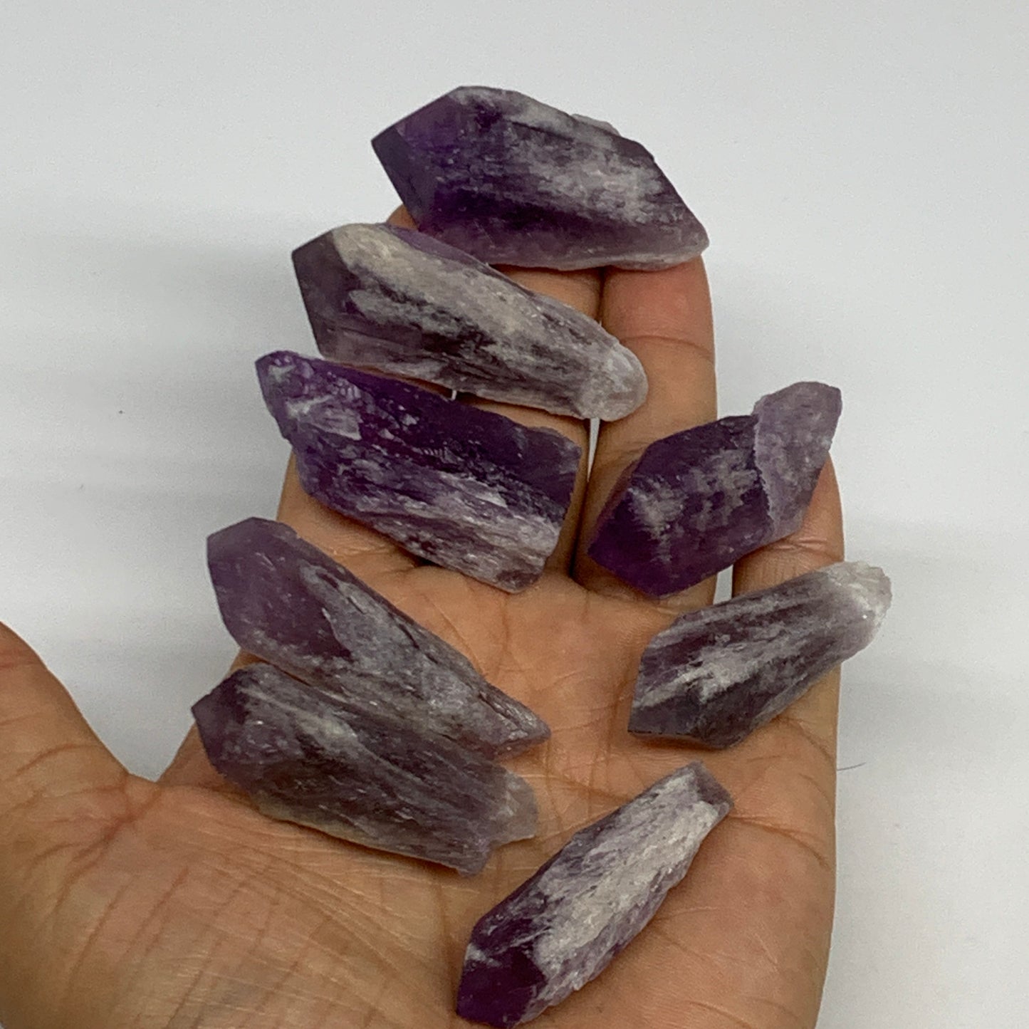 118.4g, 1.7" - 2", 8pcs, Amethyst Point Polished Rough lower part @Brazil, B2884