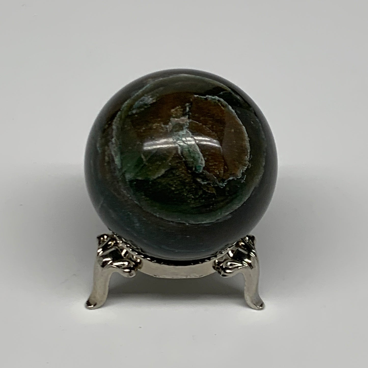 114.8g, 1.7"(43mm) Green Zade Stone Sphere Gemstone,Healing Crystal, B27153