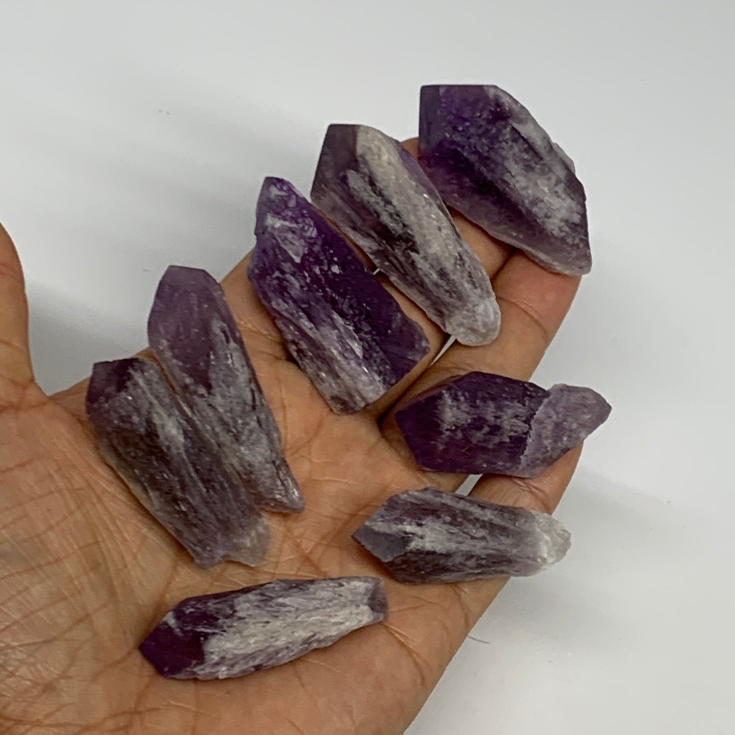118.4g, 1.7" - 2", 8pcs, Amethyst Point Polished Rough lower part @Brazil, B2884