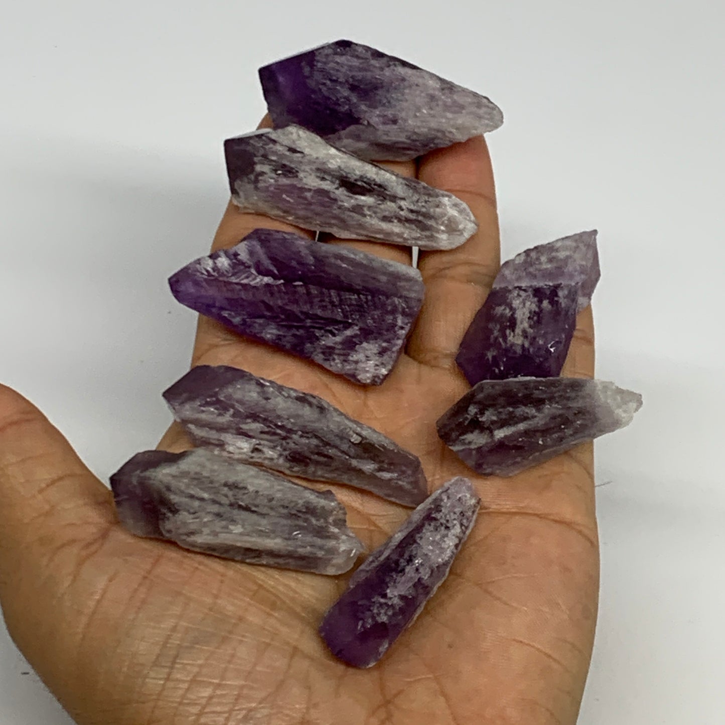 118.4g, 1.7" - 2", 8pcs, Amethyst Point Polished Rough lower part @Brazil, B2884