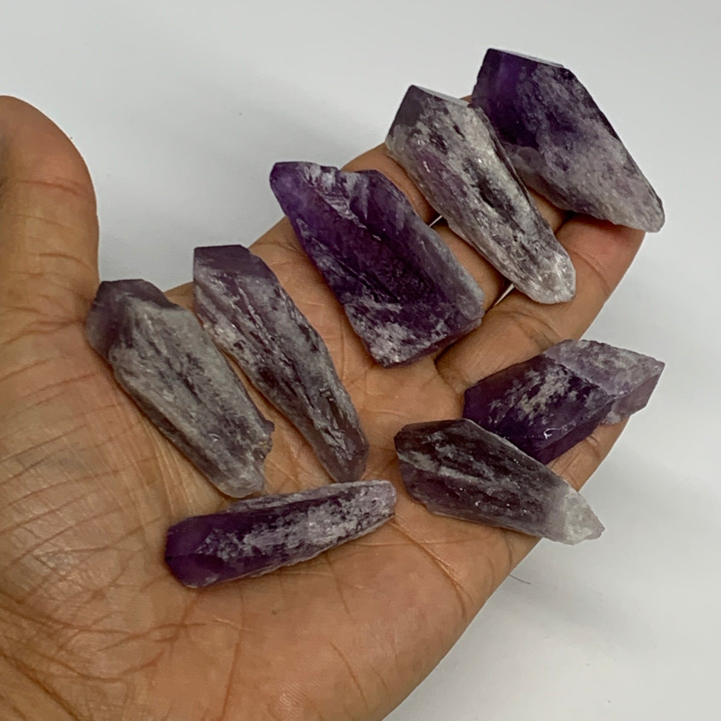 118.4g, 1.7" - 2", 8pcs, Amethyst Point Polished Rough lower part @Brazil, B2884