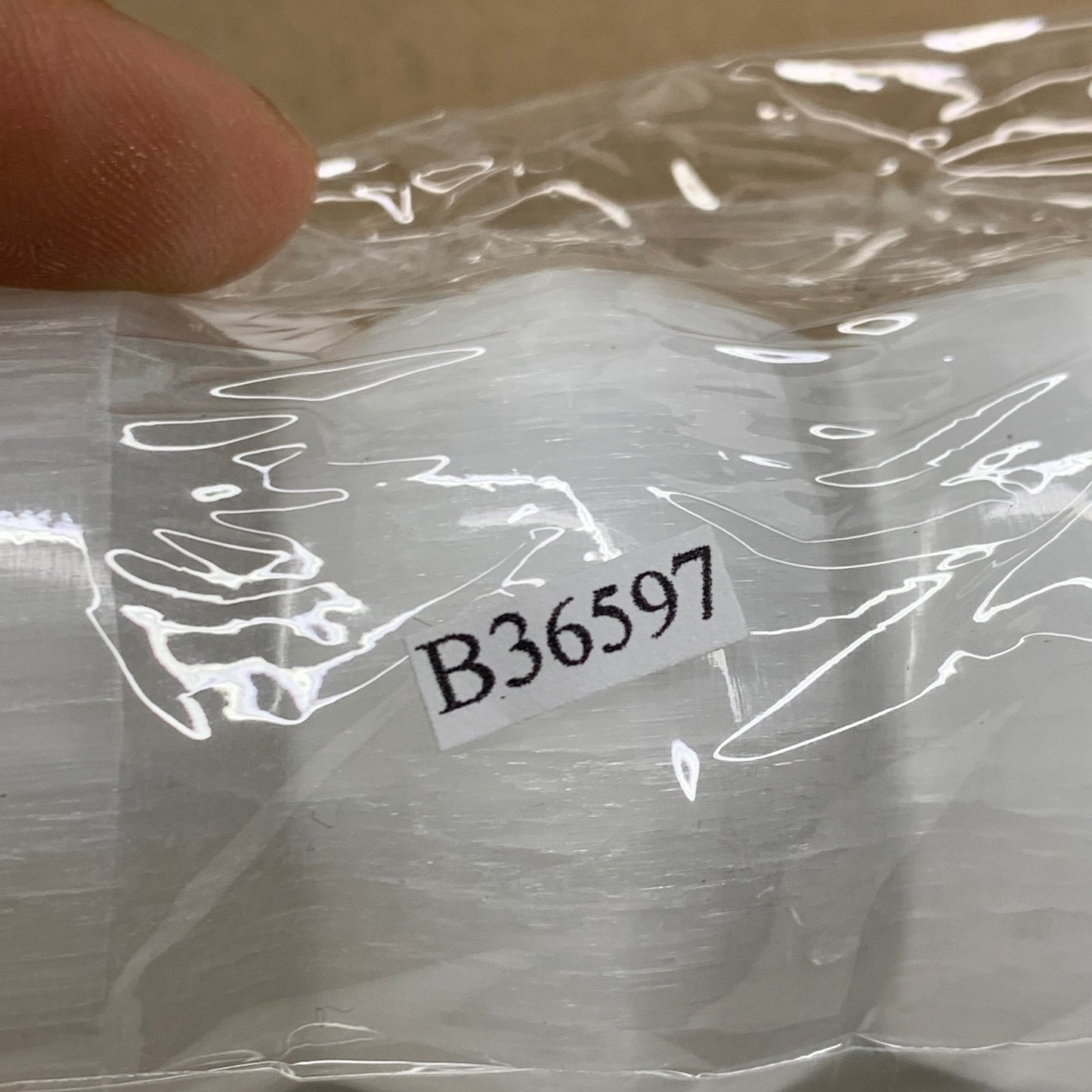 0.88 lbs.,7.5"x1.7", Large White Selenite Spiral Wand Crystal Point, B36597