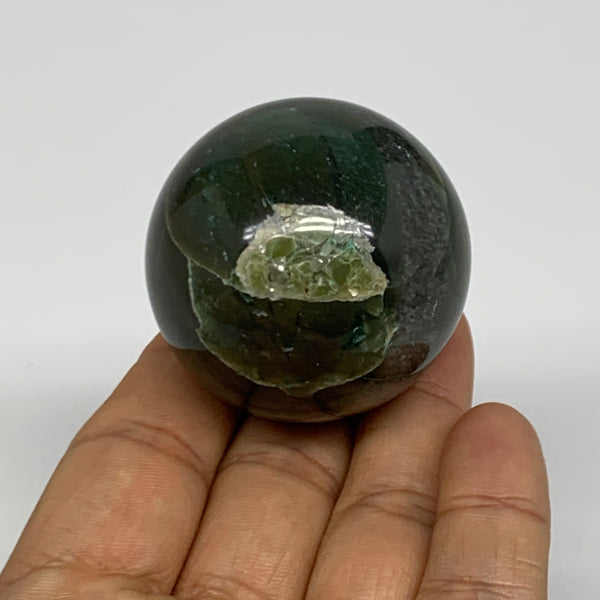117.2g, 1.7"(43mm) Green Zade Stone Sphere Gemstone,Healing Crystal, B27154