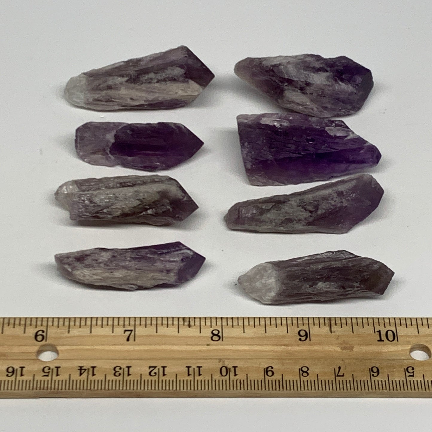 118.4g, 1.7" - 2", 8pcs, Amethyst Point Polished Rough lower part @Brazil, B2884