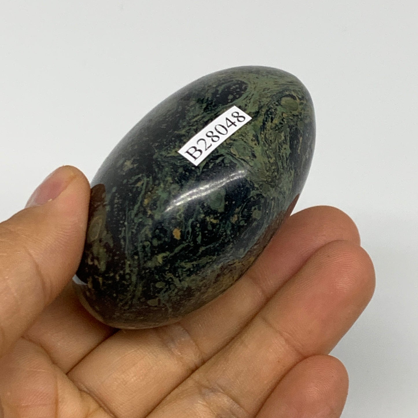 153.8g, 2.4"x1.9"x1.4", Crocodile Kambaba Jasper Palm-Stone @Madagascar, B28048