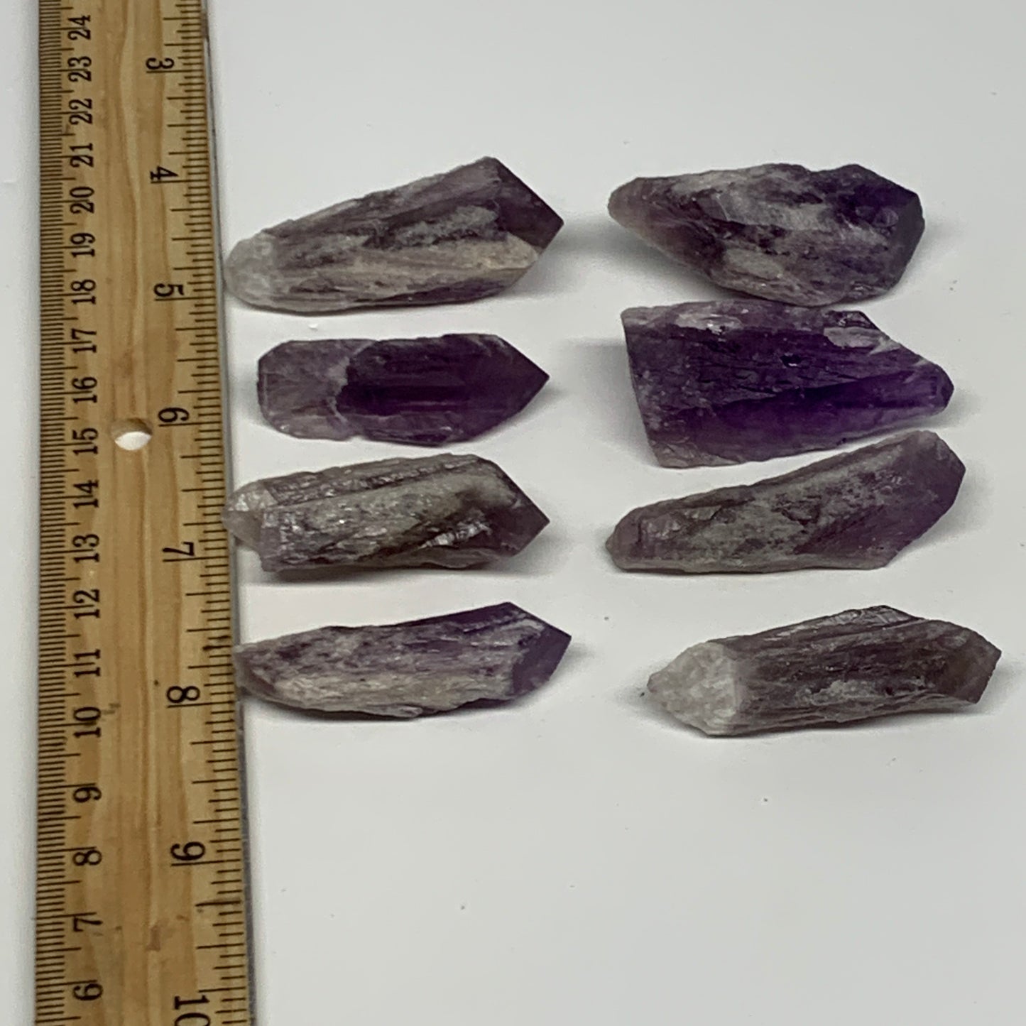 118.4g, 1.7" - 2", 8pcs, Amethyst Point Polished Rough lower part @Brazil, B2884