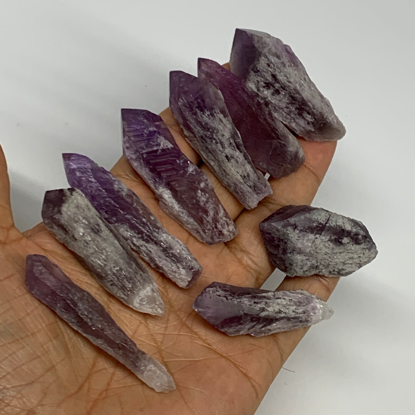 106.4g, 1.5" - 2.2", 9pcs, Amethyst Point Polished Rough lower part @Brazil, B28