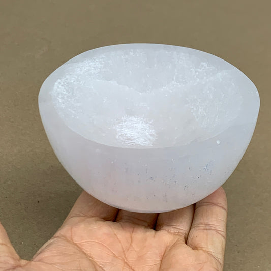 0.93 lbs, 3.5" Natural Round Selenite Bowl Crystals from Morocco, B35930