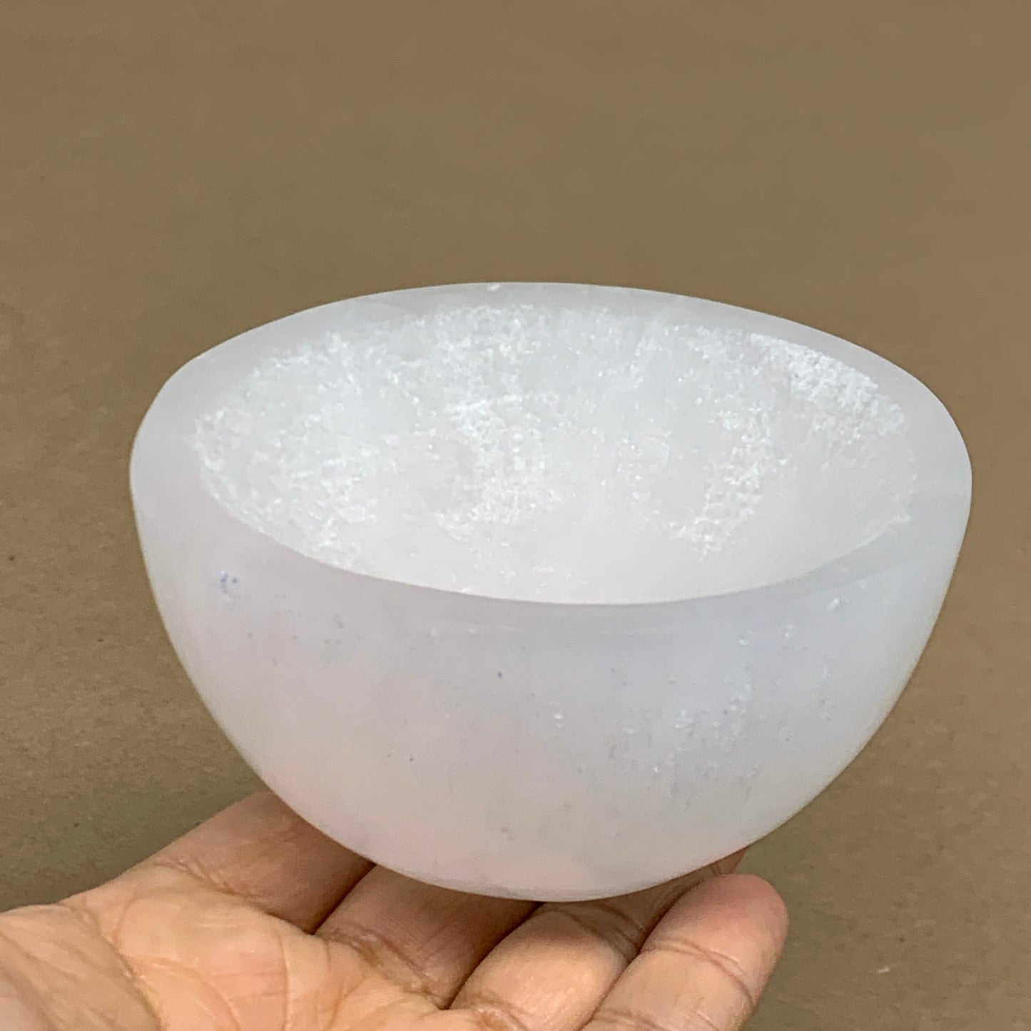 0.93 lbs, 3.5" Natural Round Selenite Bowl Crystals from Morocco, B35930