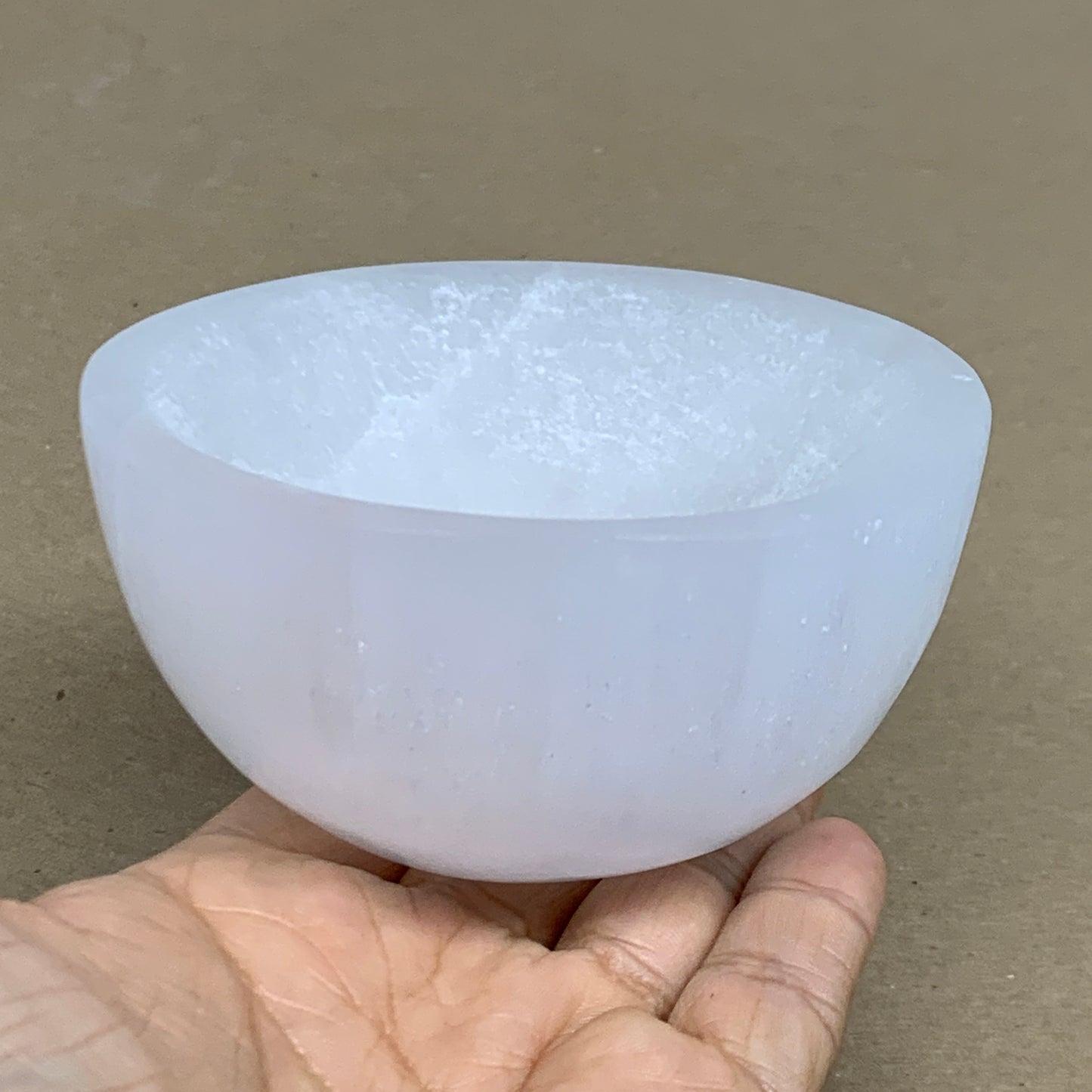 0.93 lbs, 3.5" Natural Round Selenite Bowl Crystals from Morocco, B35930