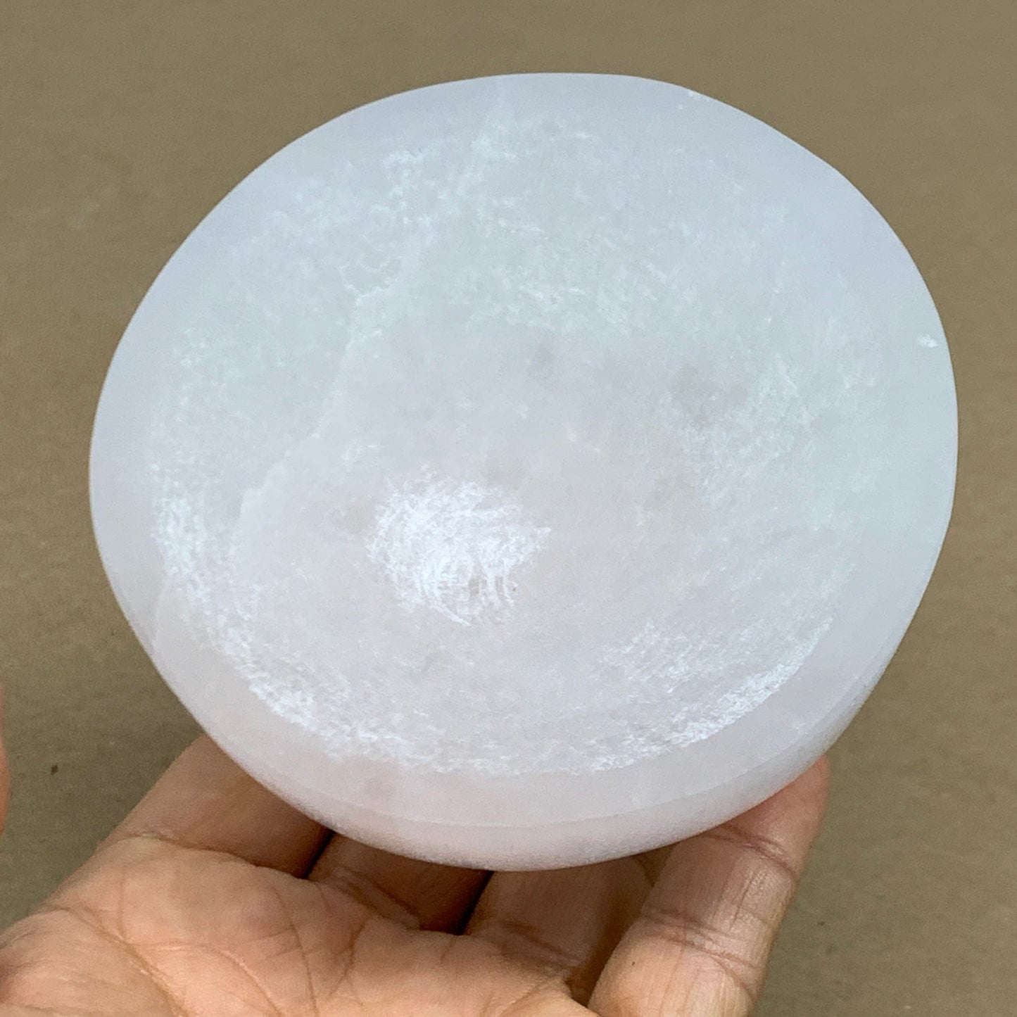 0.93 lbs, 3.5" Natural Round Selenite Bowl Crystals from Morocco, B35930