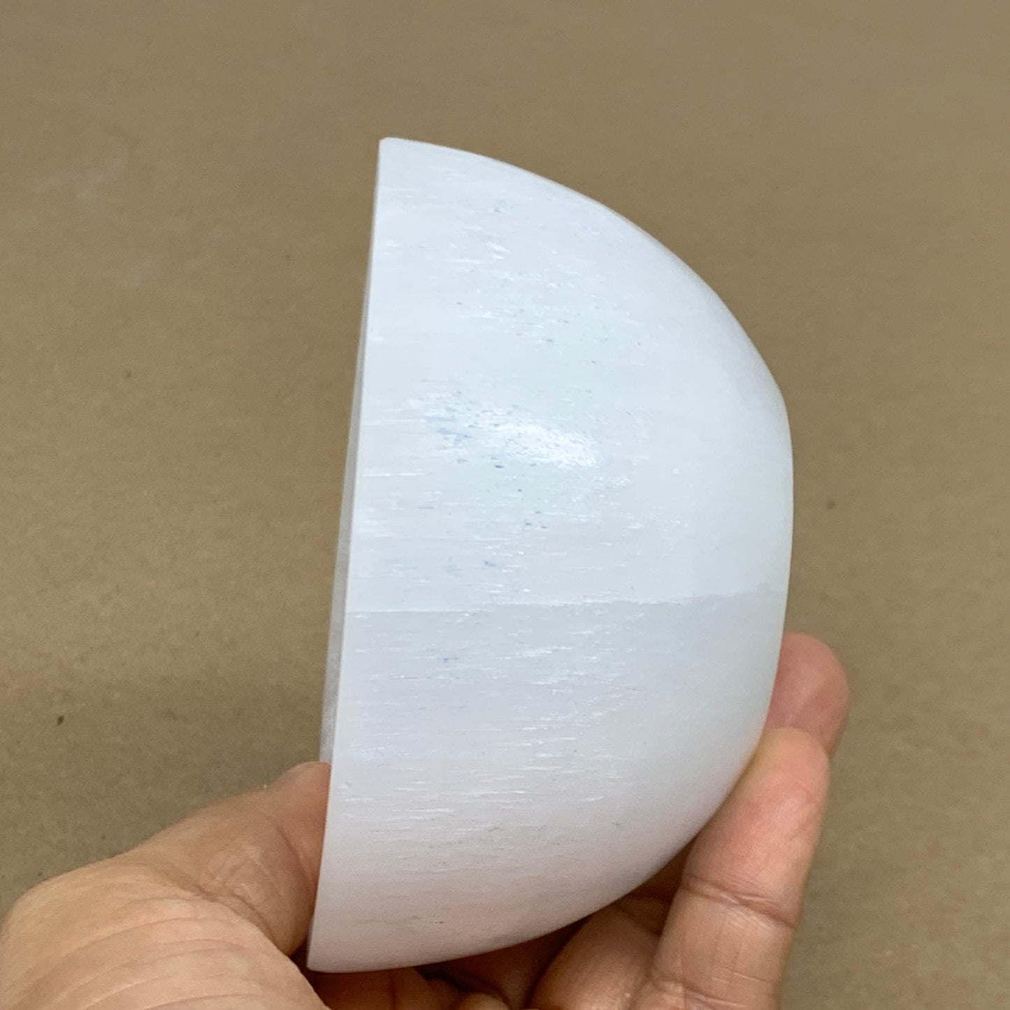 0.93 lbs, 3.5" Natural Round Selenite Bowl Crystals from Morocco, B35930